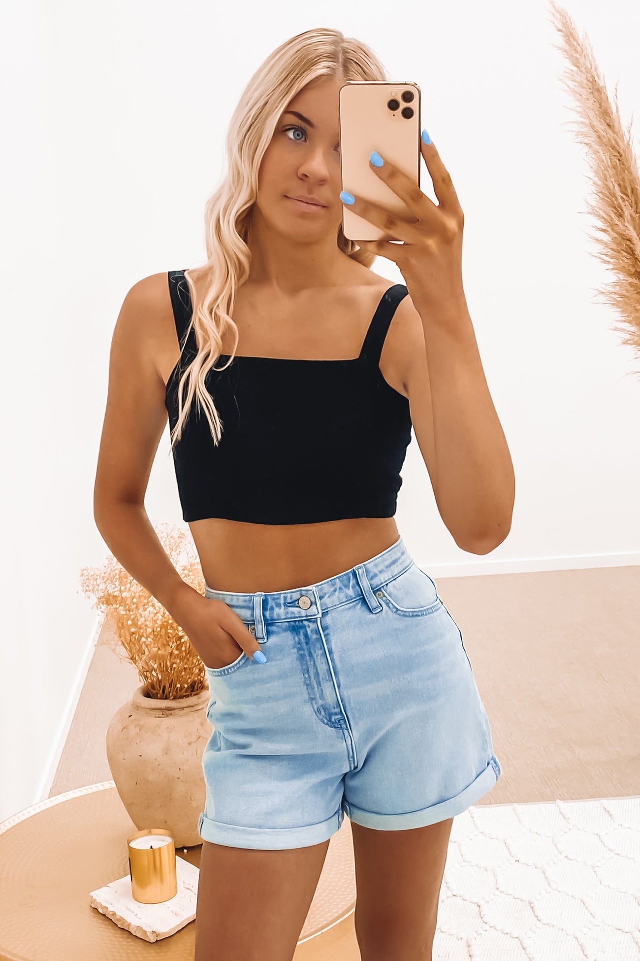 Scout Tie Up Top Black