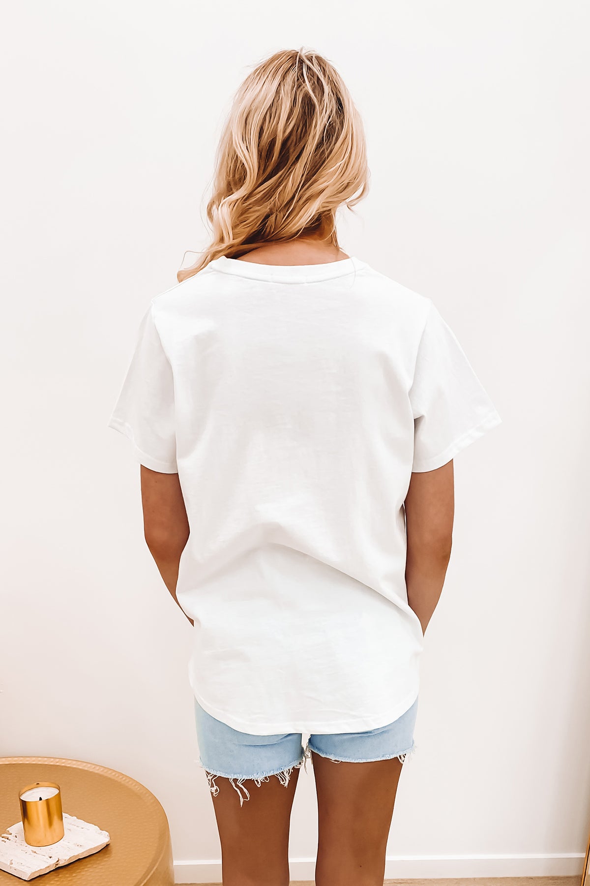 Signature Tee White Blue