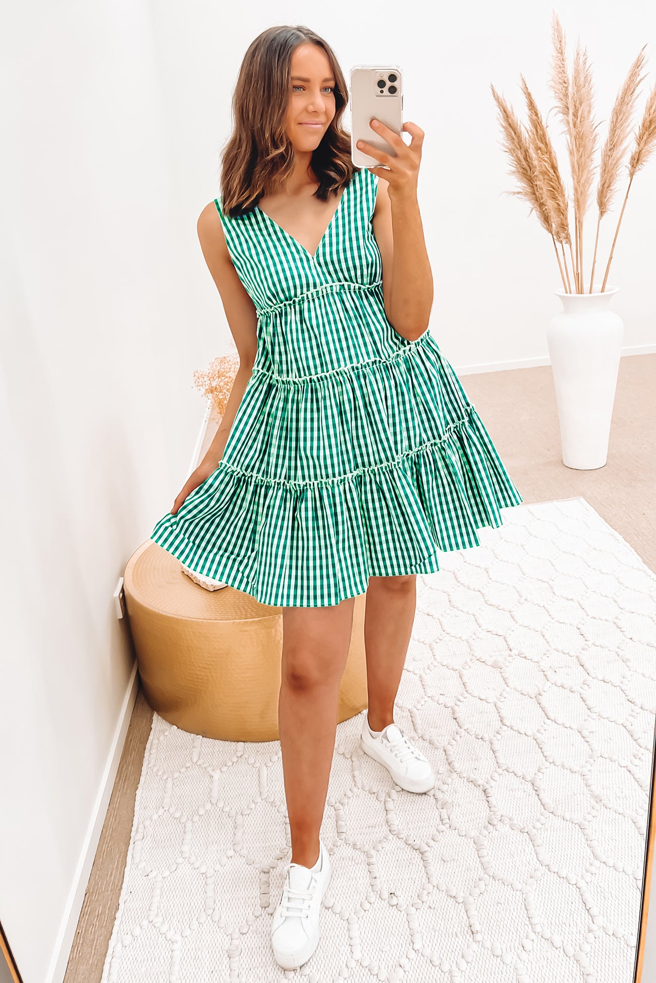 Simplicity Gingham Dress Green