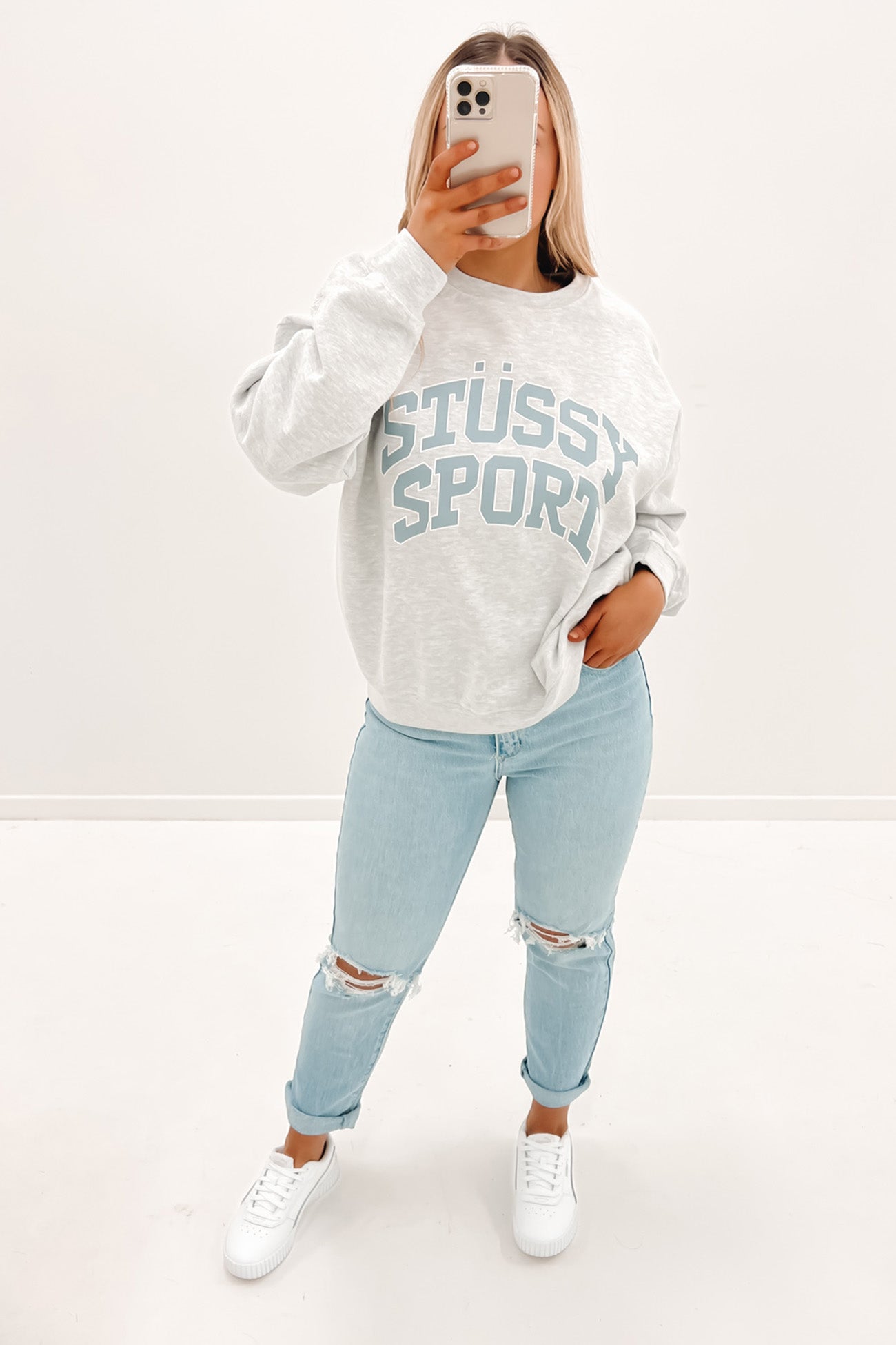 Sport Oversized Crew Snow Marle
