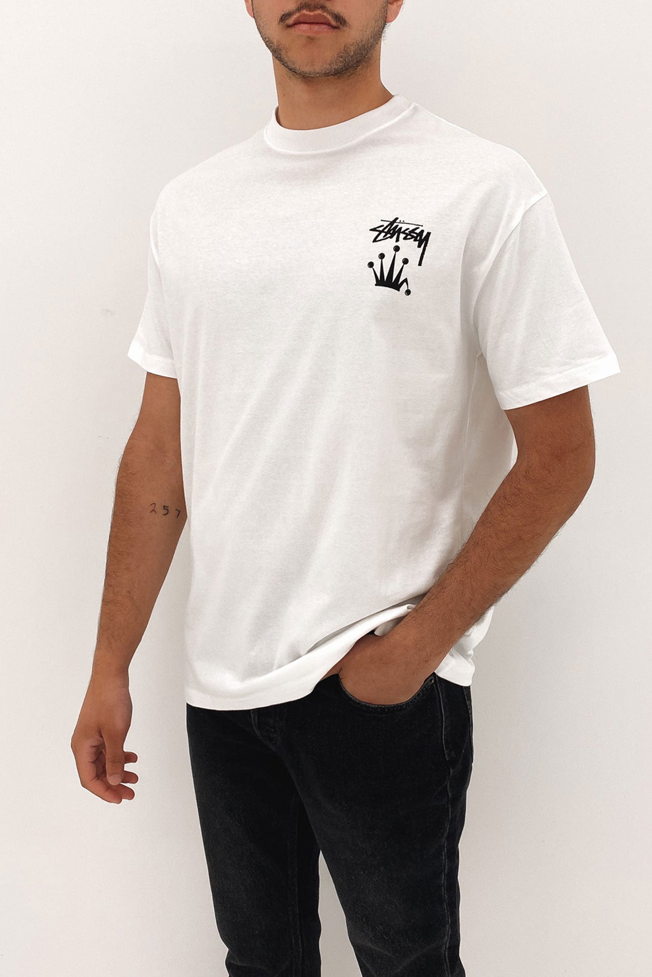 Stock Crown 50/50 Short Sleeve Tee White