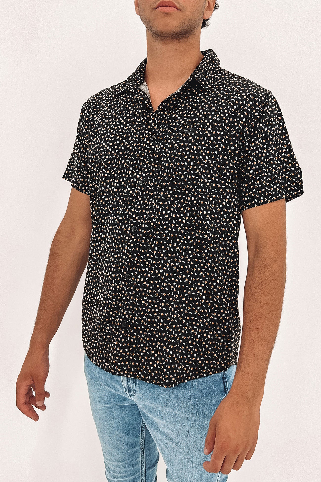 Sundowner Floral Short Sleeve Shirt Black