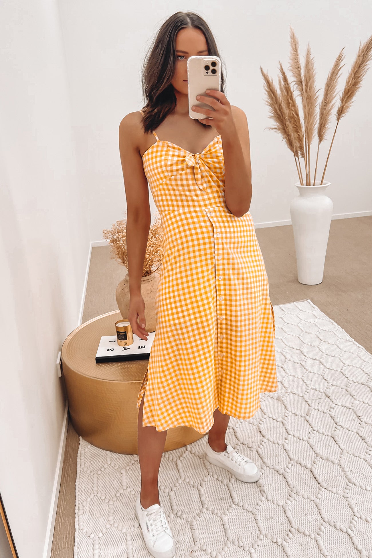 Sunset Bird Midi Dress Yellow