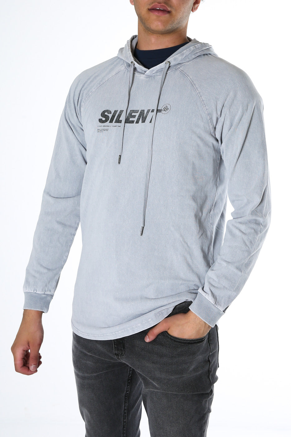 Surge Hooded Long Sleeve Tee Grey Marle