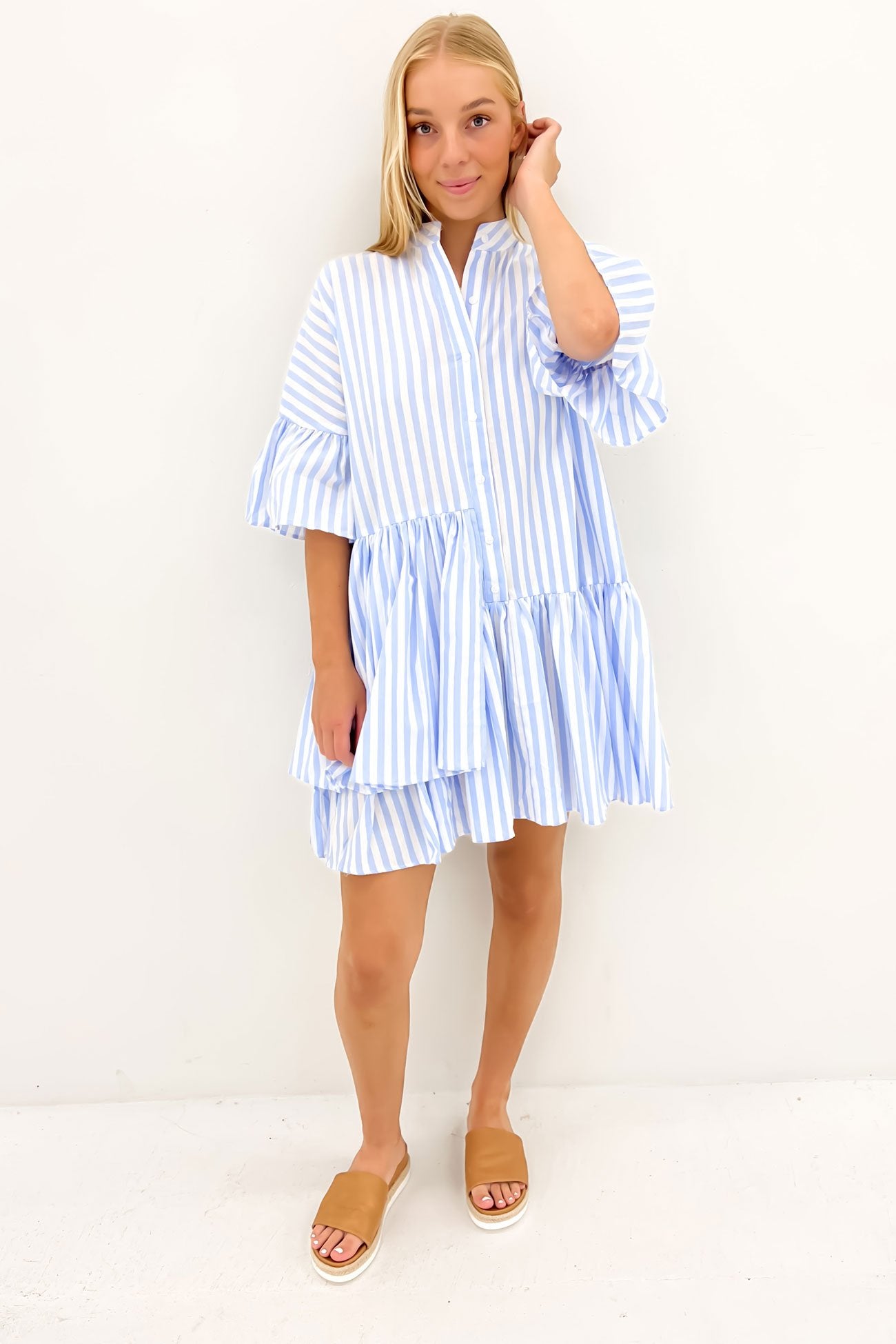 Talia Mini Dress Blue Stripe