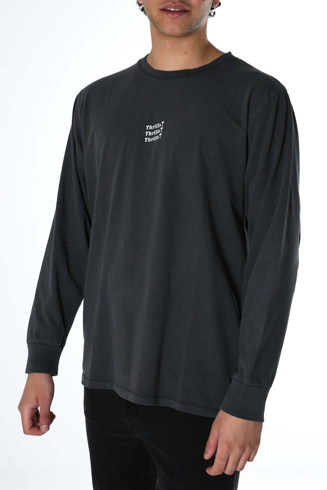 Thrills Unlimited Merch Fit Long Sleeve Tee Merch Black