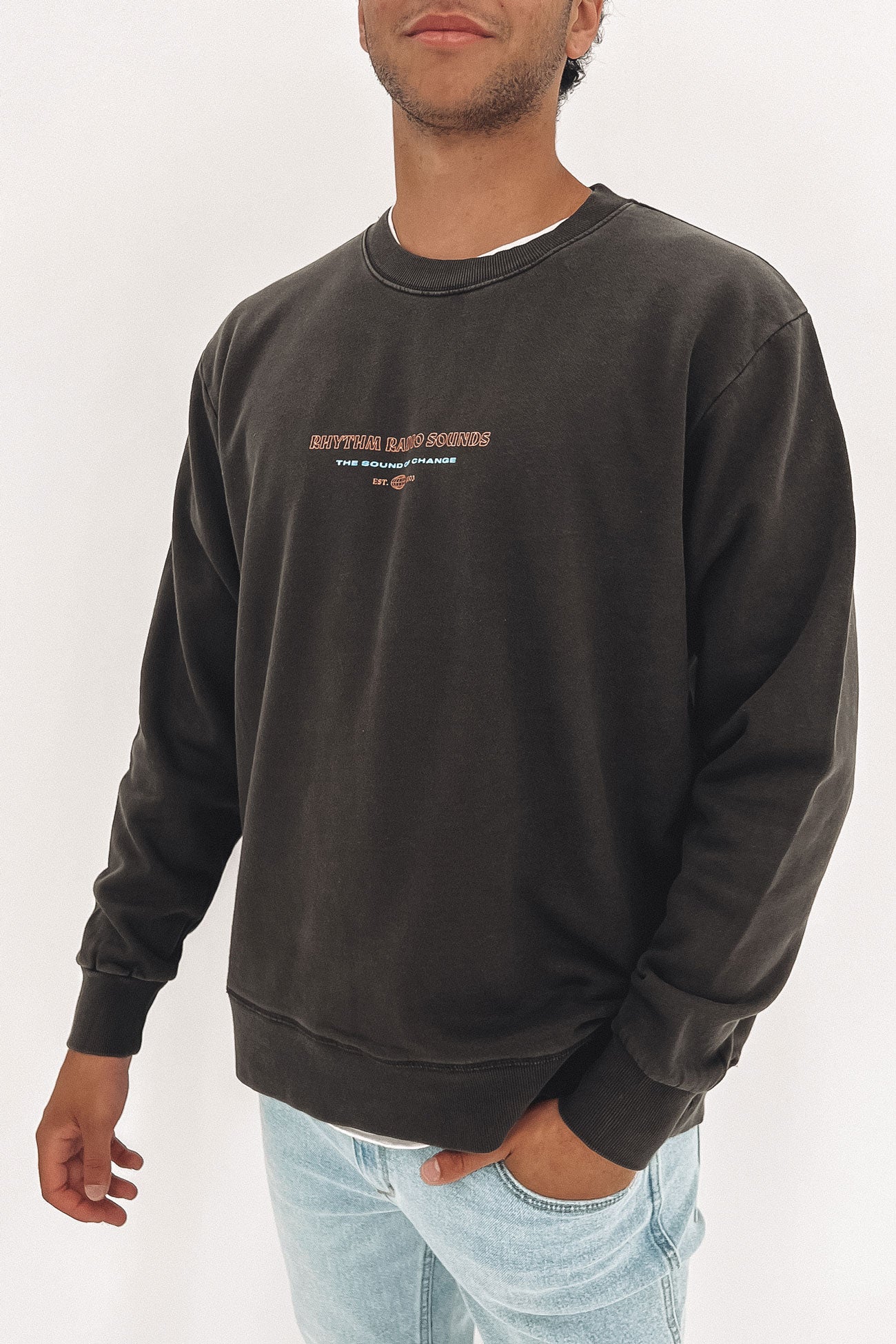 Transit Vintage Fleece Crew Vintage Black