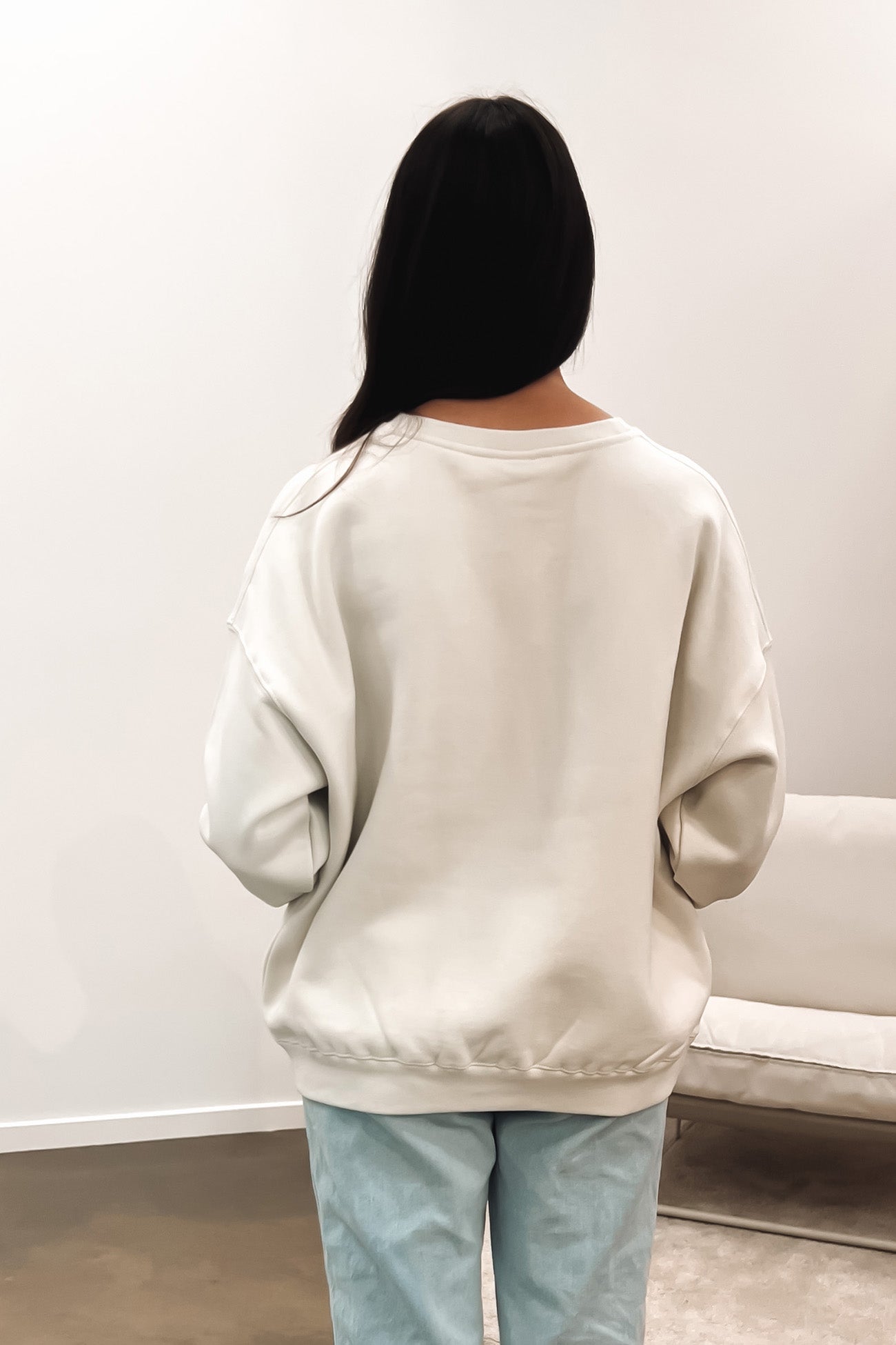 Typewriter Oversized Crew Winter White
