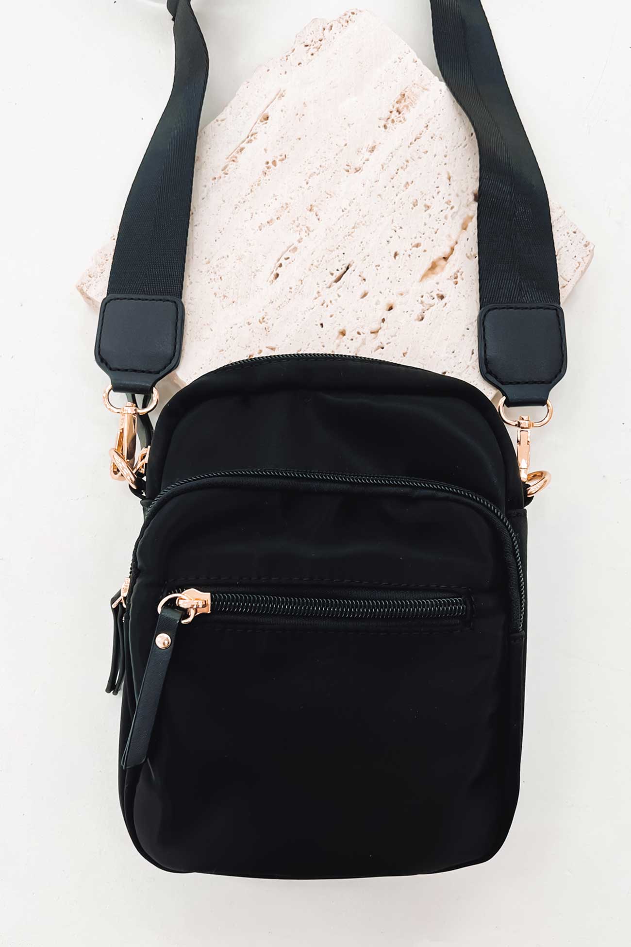 Ziggy Nylon Cross Body Bag Black