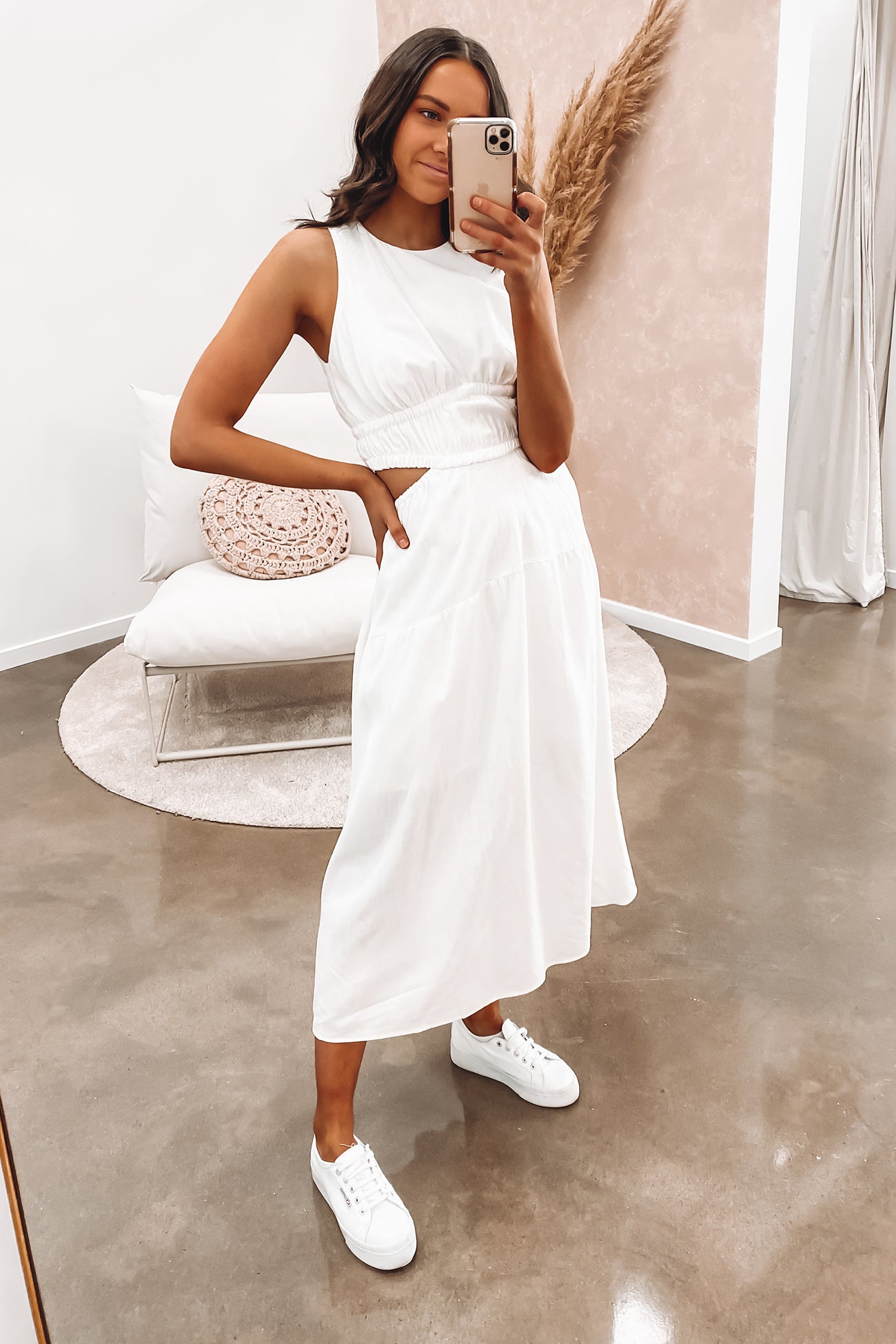 Valerie Midi Dress White