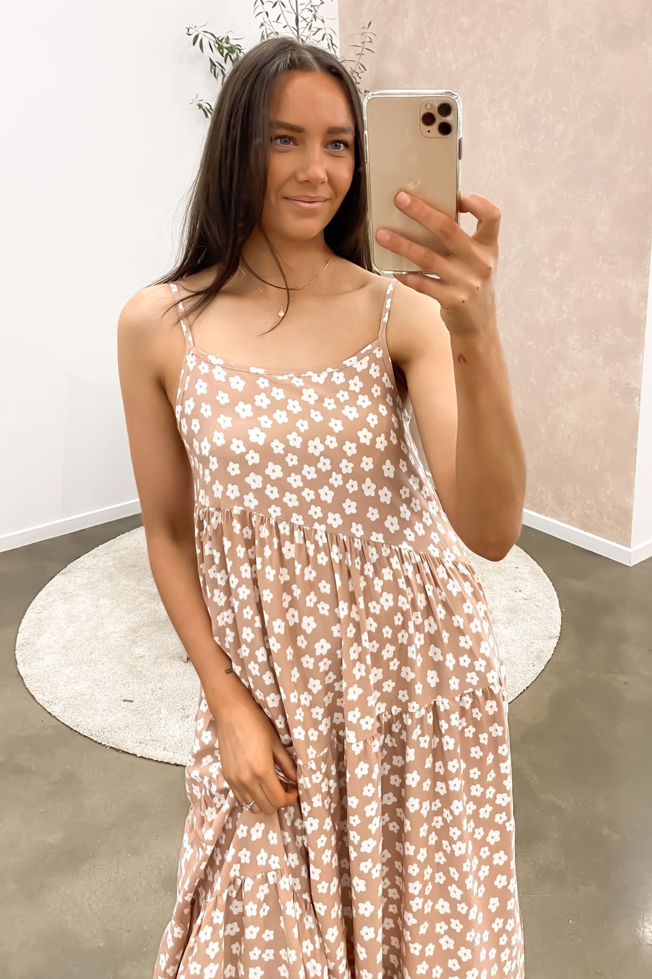 Waylon Midi Dress Latte Daisy