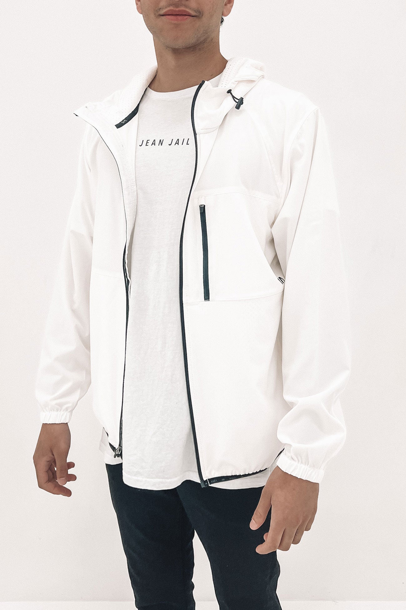 Yogger Zip-Up Hooded Jacket II Off White