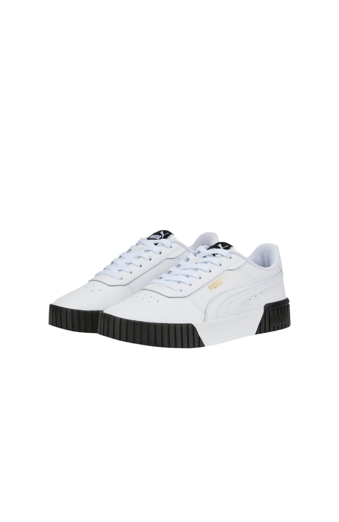 Carina 2.0 Leather Sneaker Puma White Black Team Gold