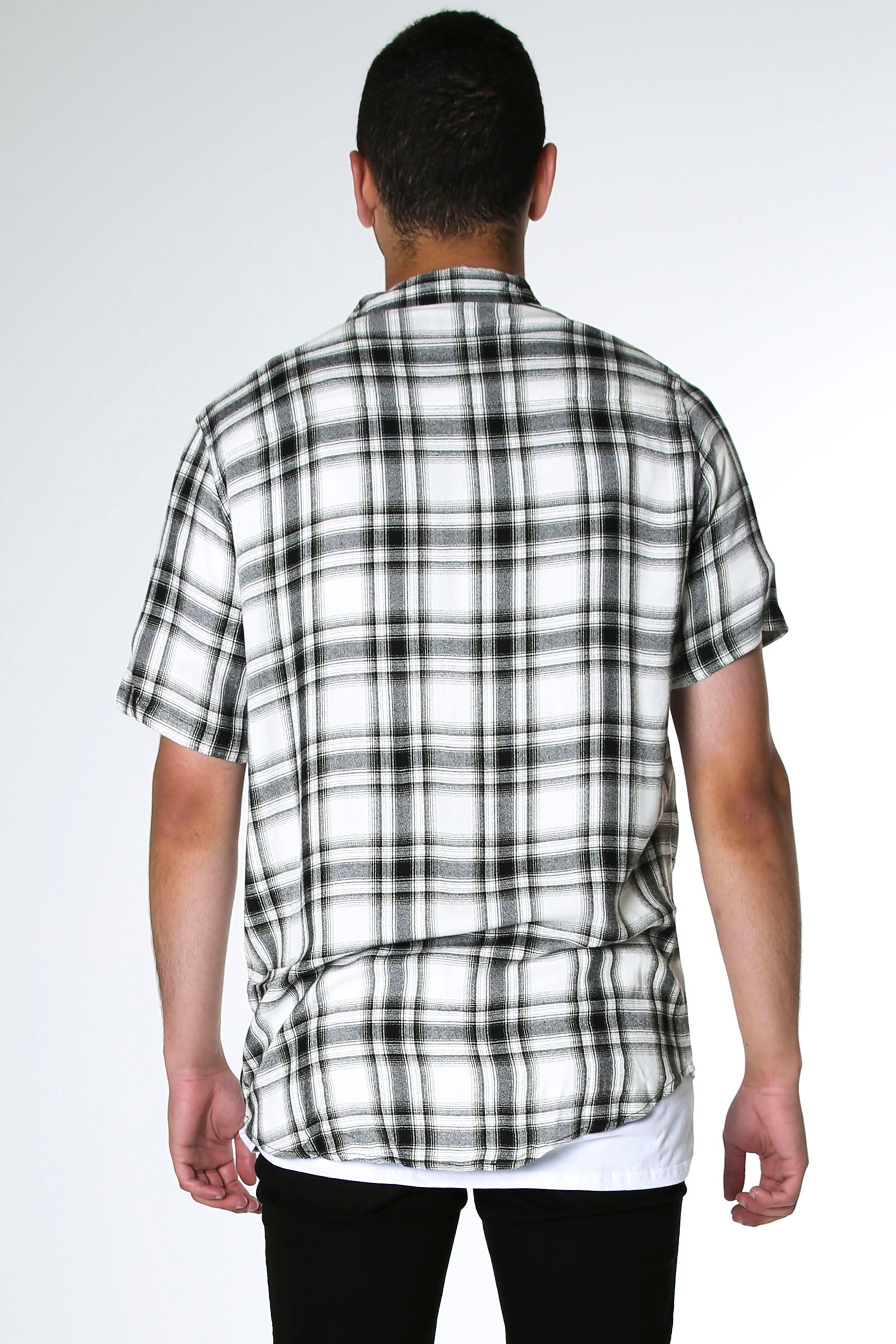 Lost Check Short Sleeve Shirt White