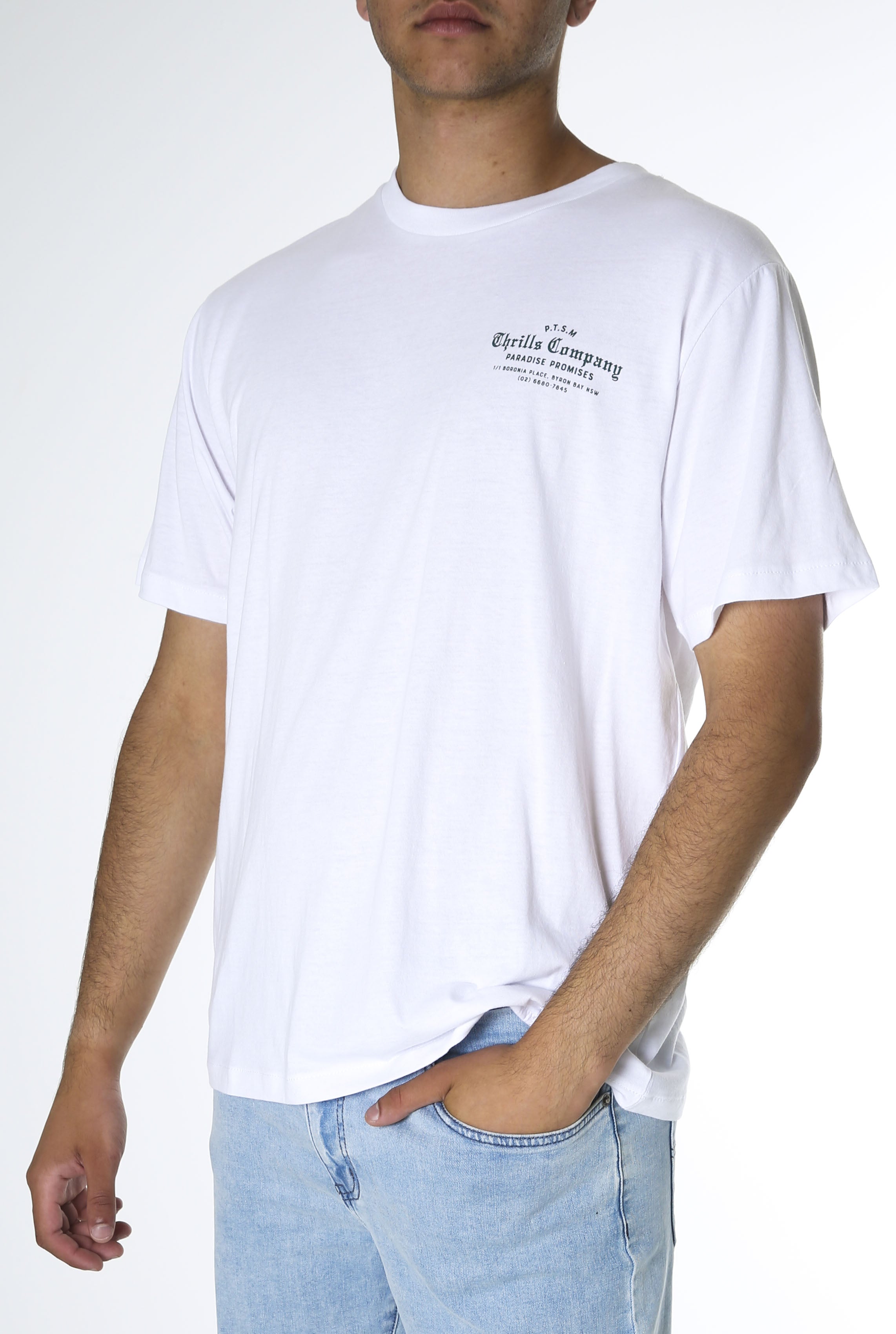 Paradise Promises Merch Fit Tee White