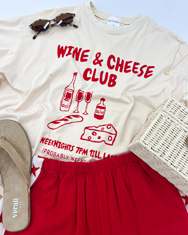 Serving wine & cheese chic.