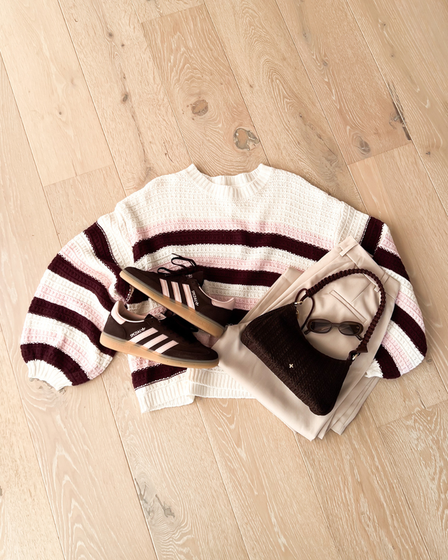 The Maria Knit in Cream Cherry