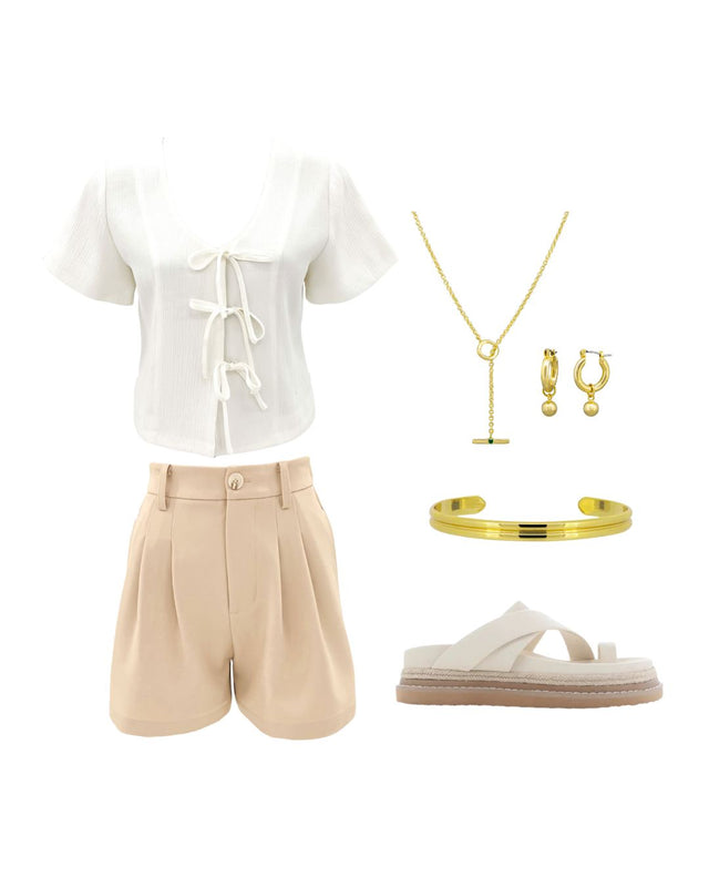 Onyx Tie Tee White & Maddox Short Oat
