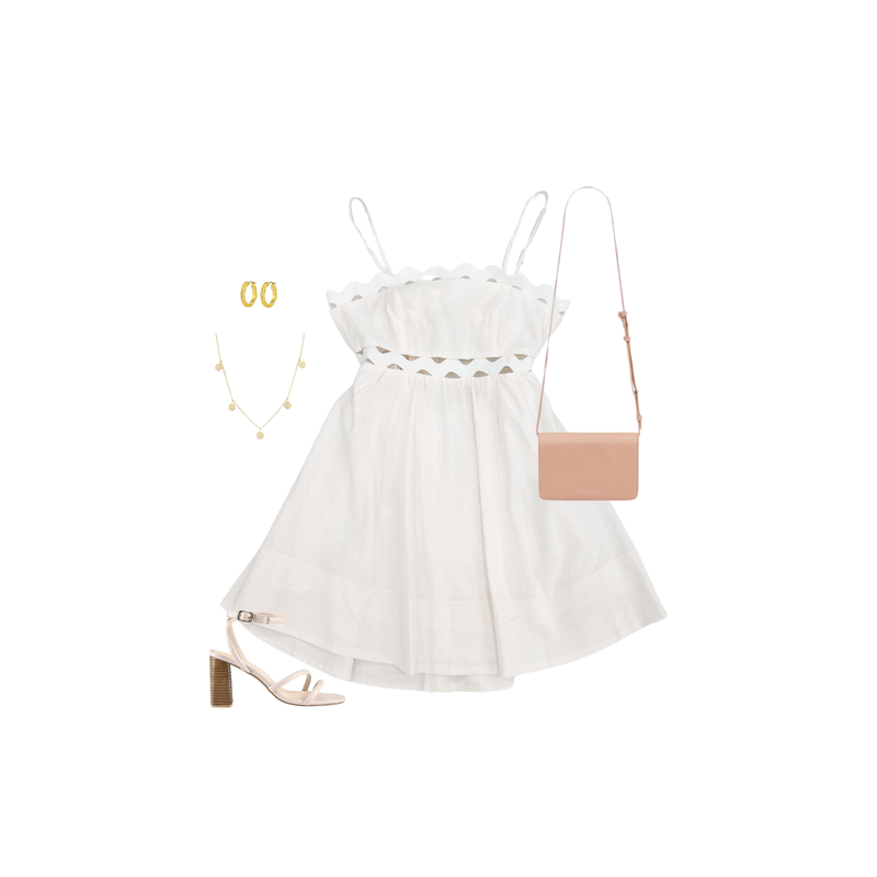 Indigo Mini Dress White