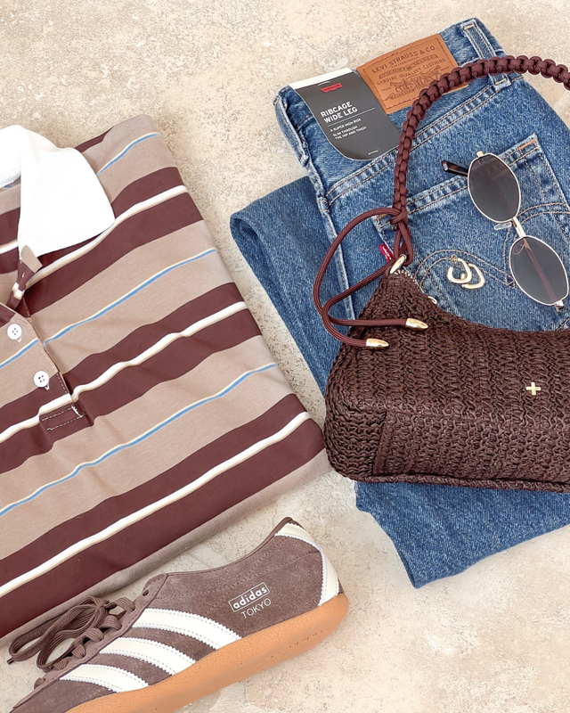 The Henny Rugby Top Brown Stripe