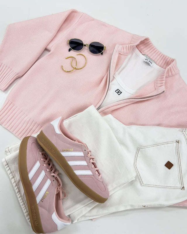 Bess Knit Zip Jumper Pink