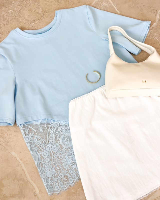 Tommi Lace Tee + Stacey Mini Skirt