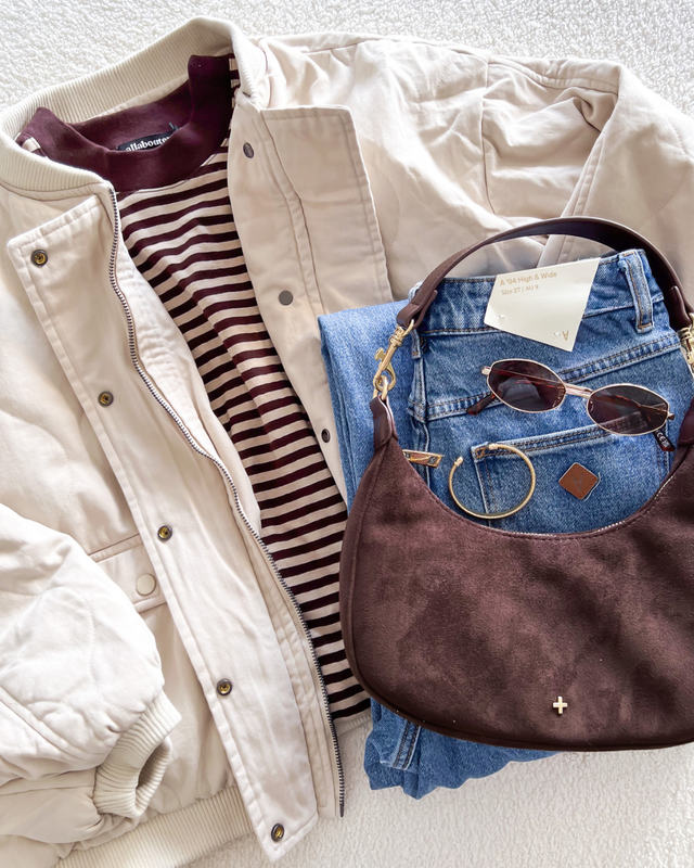 Toni Bomber Cream + Paloma Tee Stripe