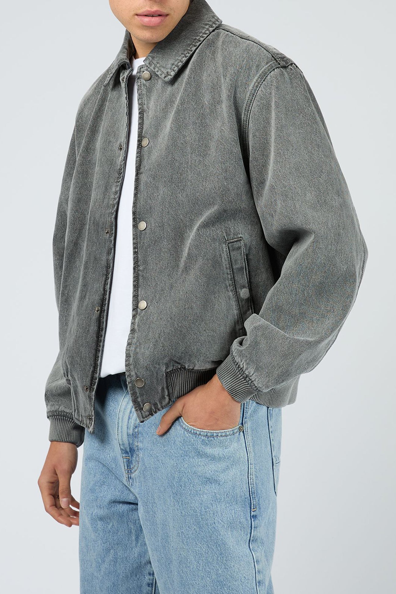 Denim Bomber Jacket Vintage Black