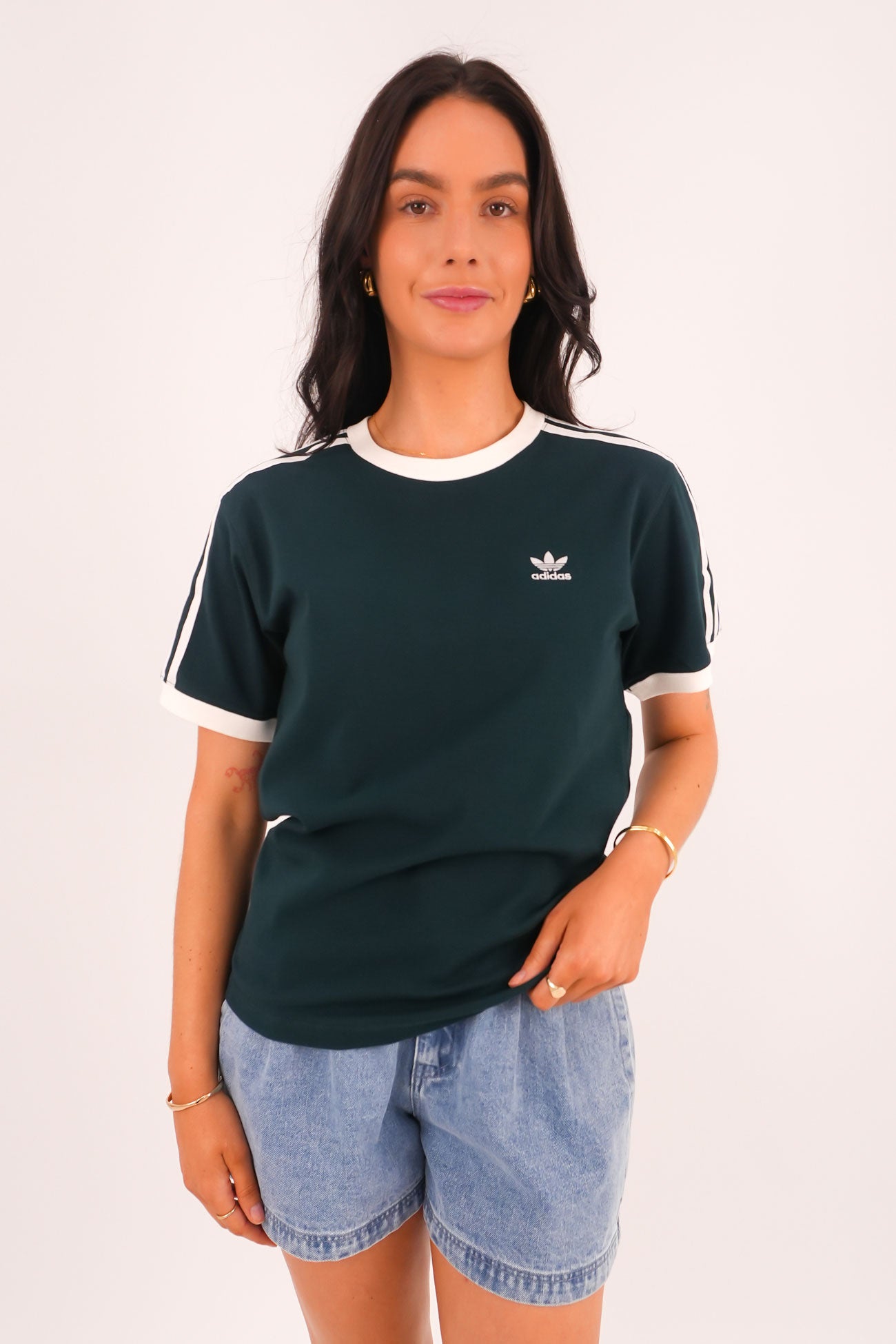 3 Stripe Tee Green