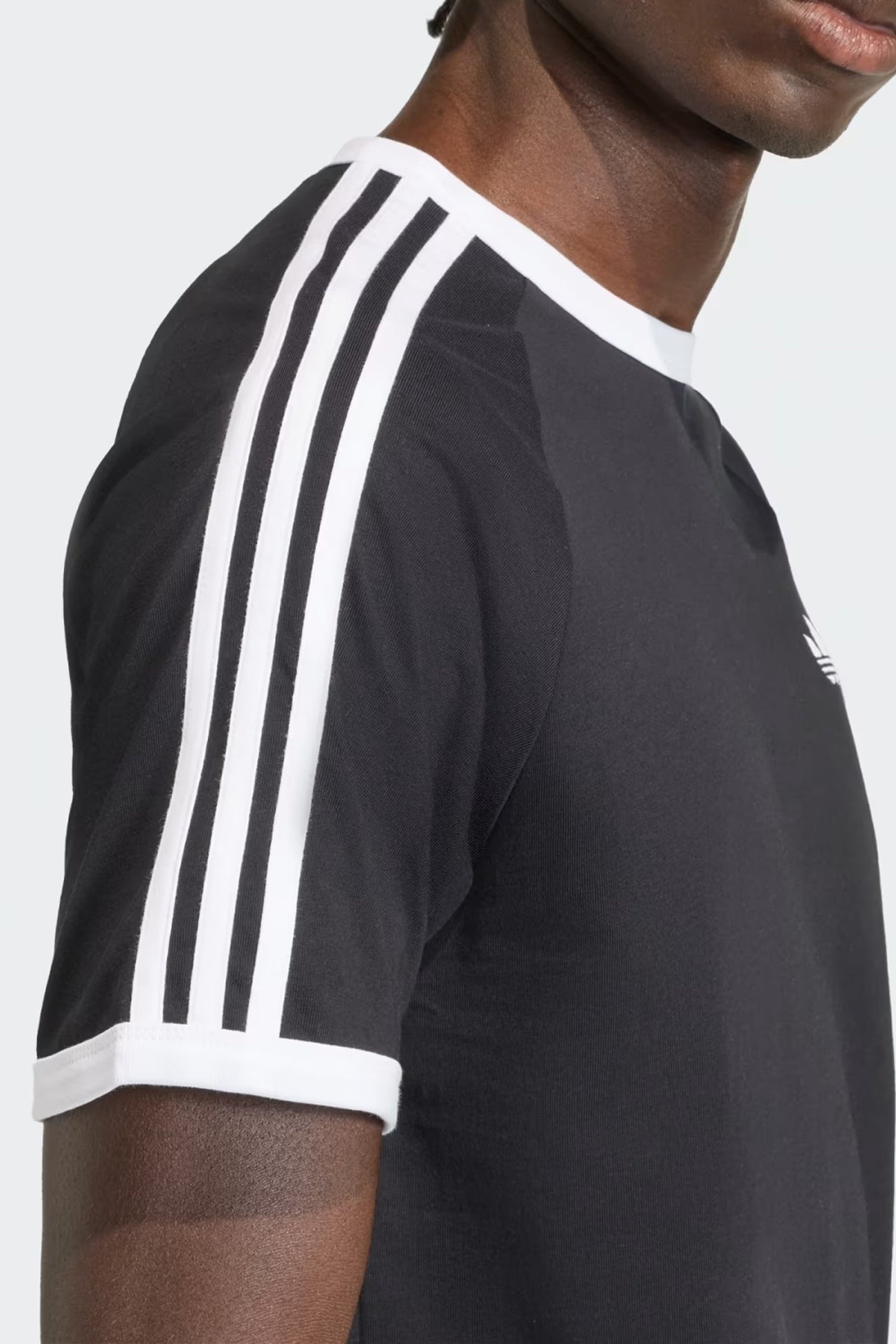 3 Stripe Tee Black White