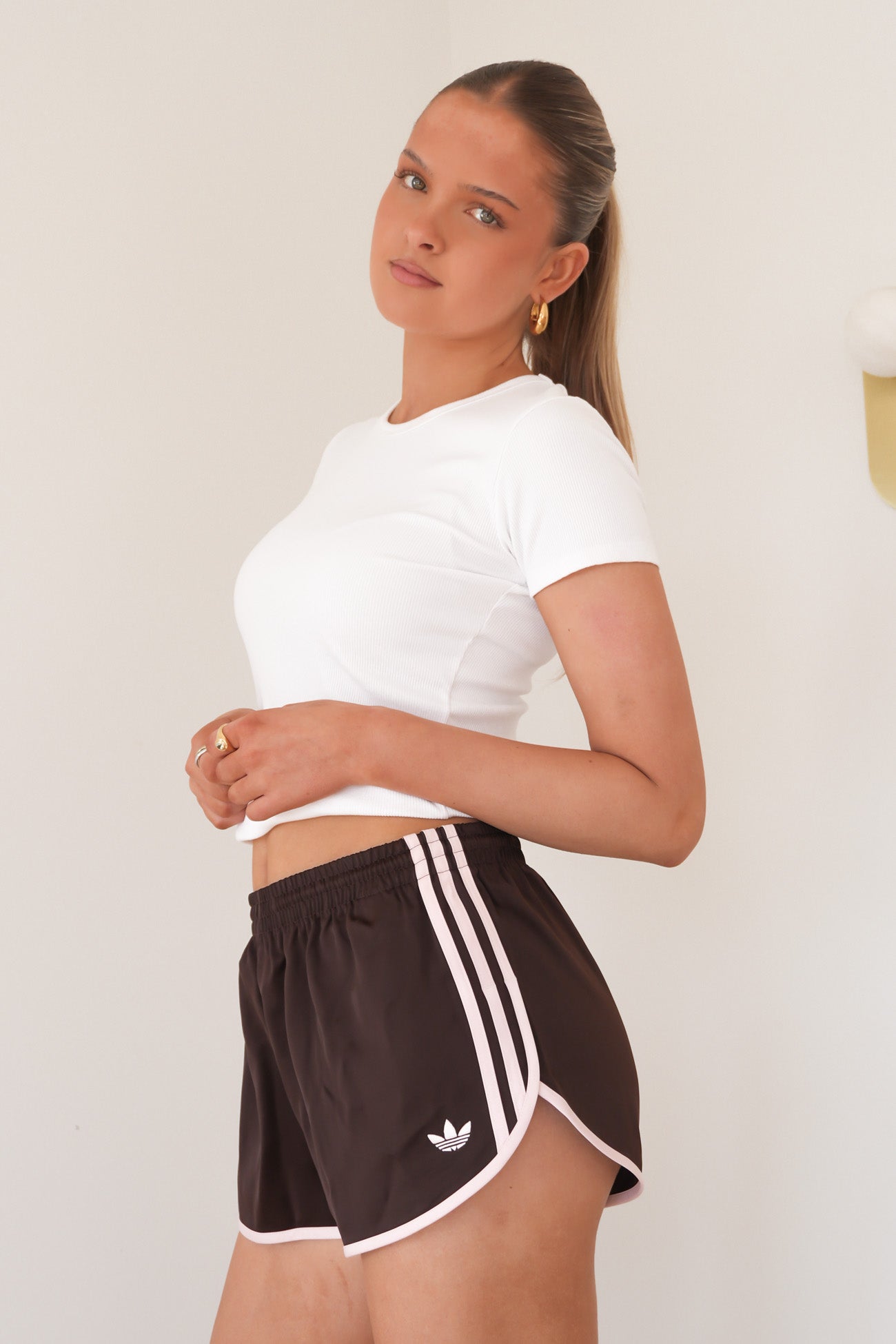 3 Stripe Sprinter Short Aurora Coffee Sandy Pink
