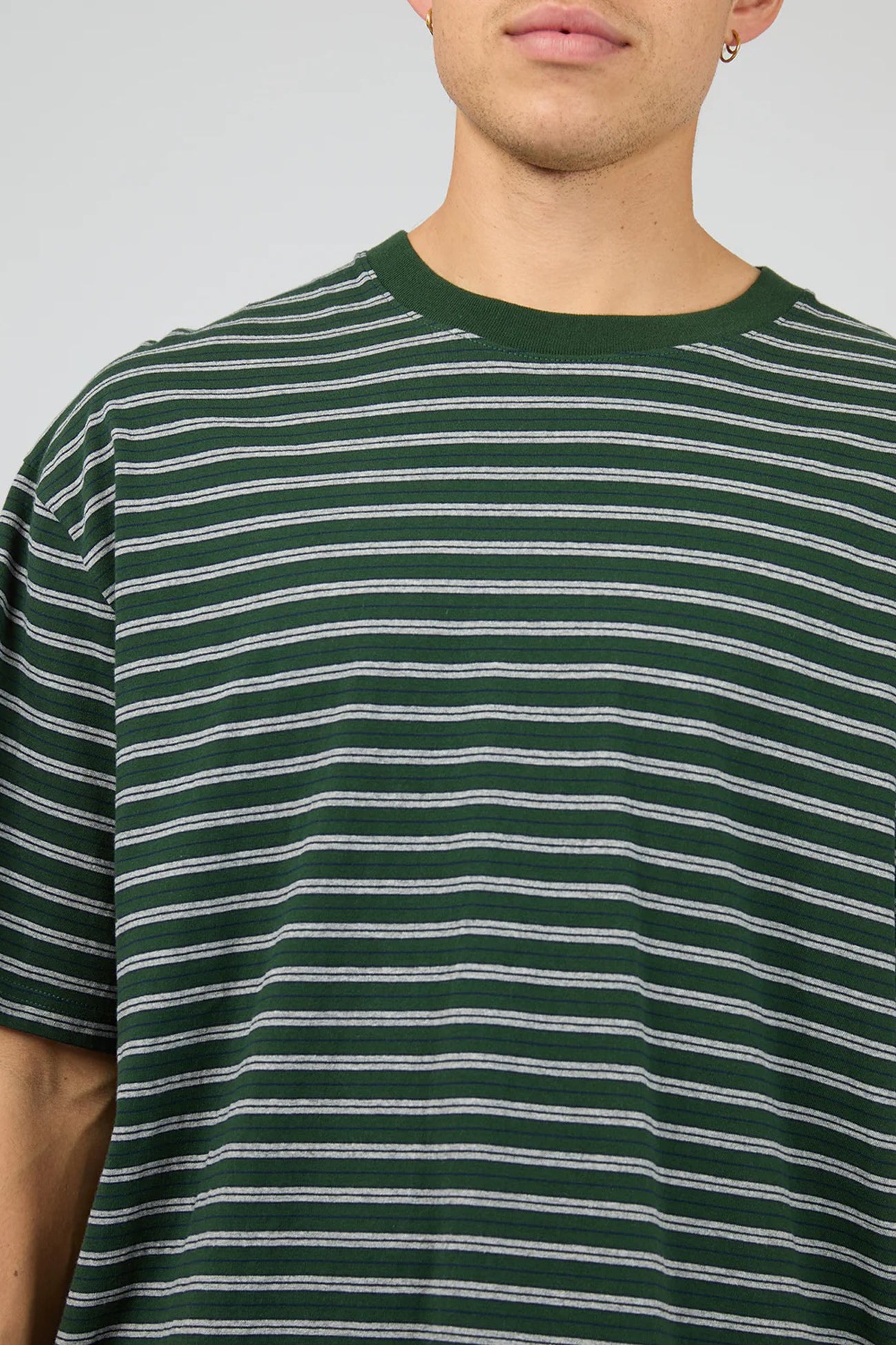Staple Stripe Tee Green