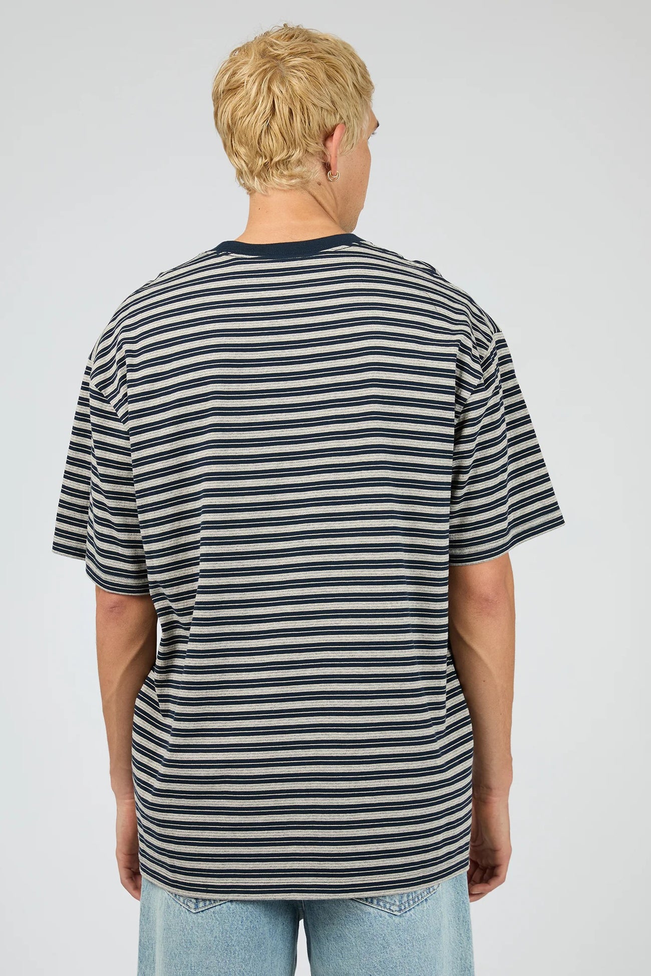 Staple Stripe Tee Navy