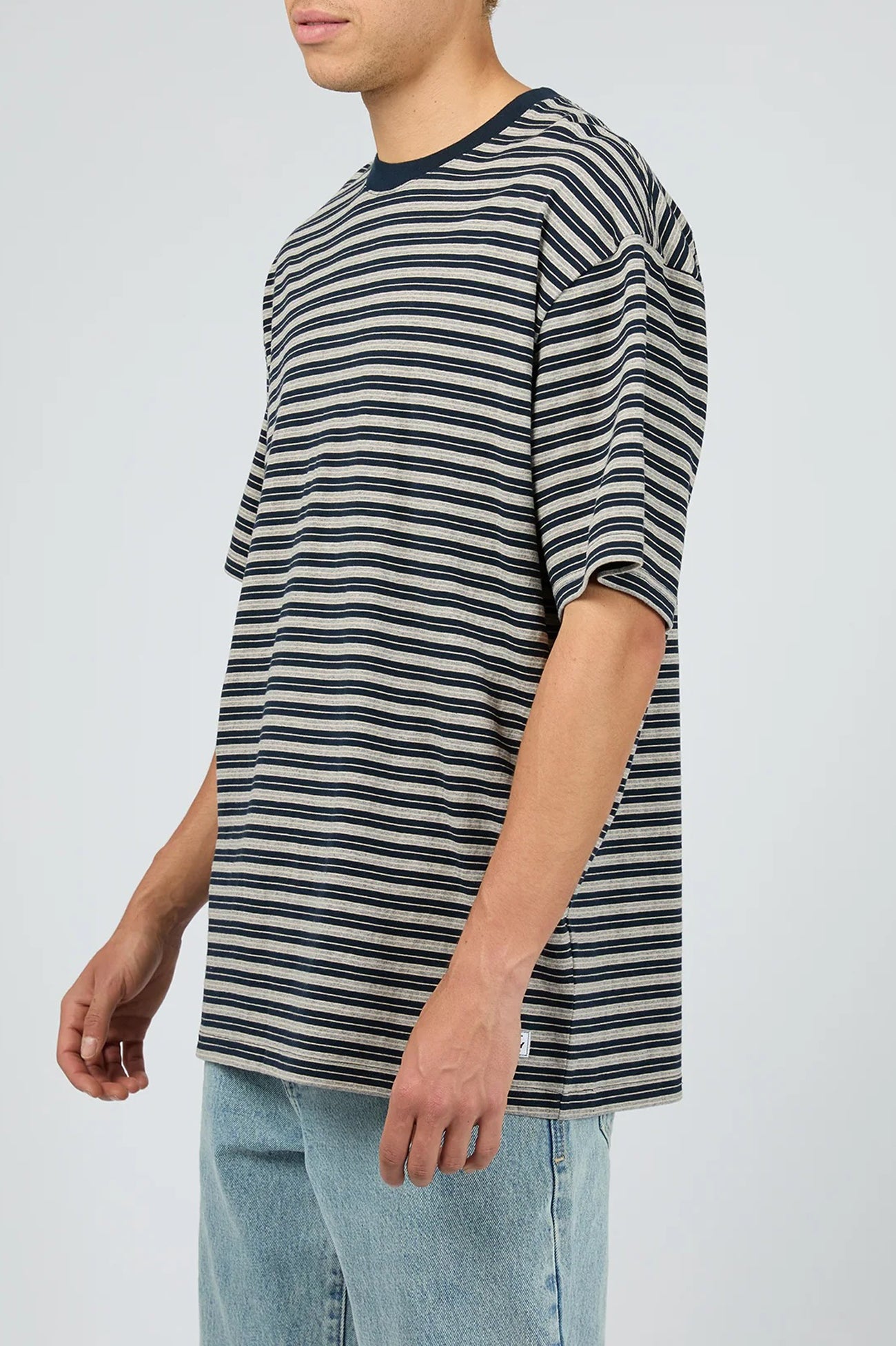 Staple Stripe Tee Navy