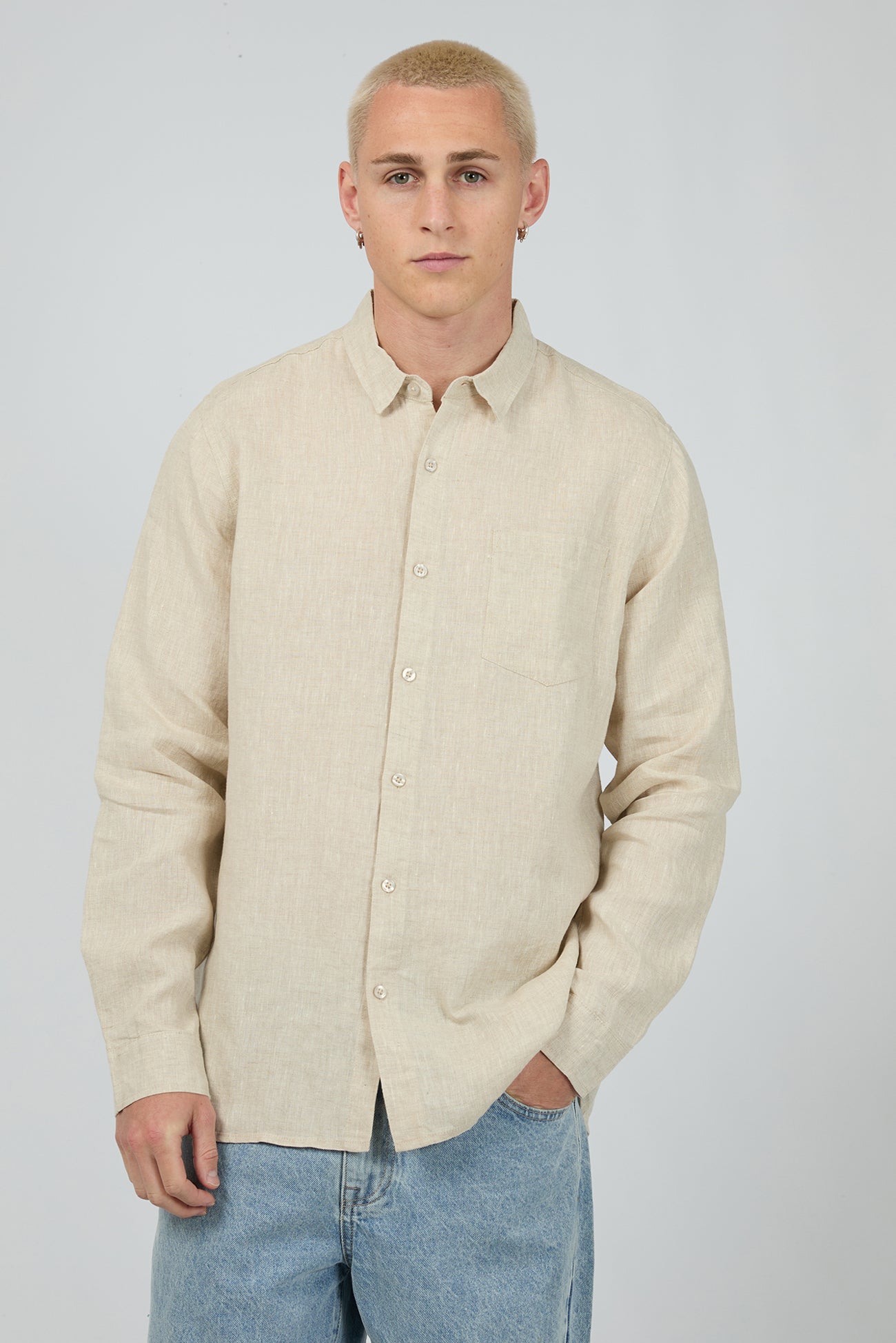Linen Long Sleeve Shirt II Natural