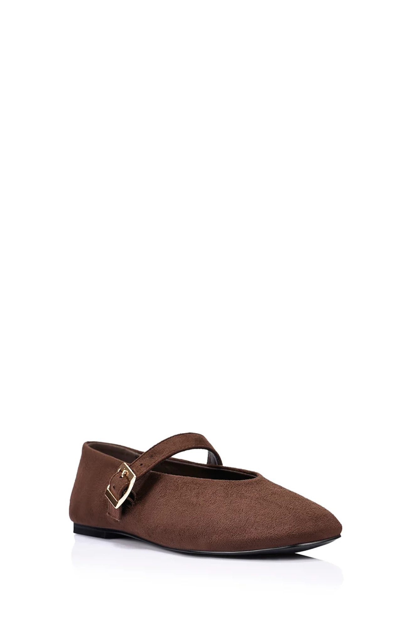 Alaska Mary-Jane Flats Chocolate Brown Micro