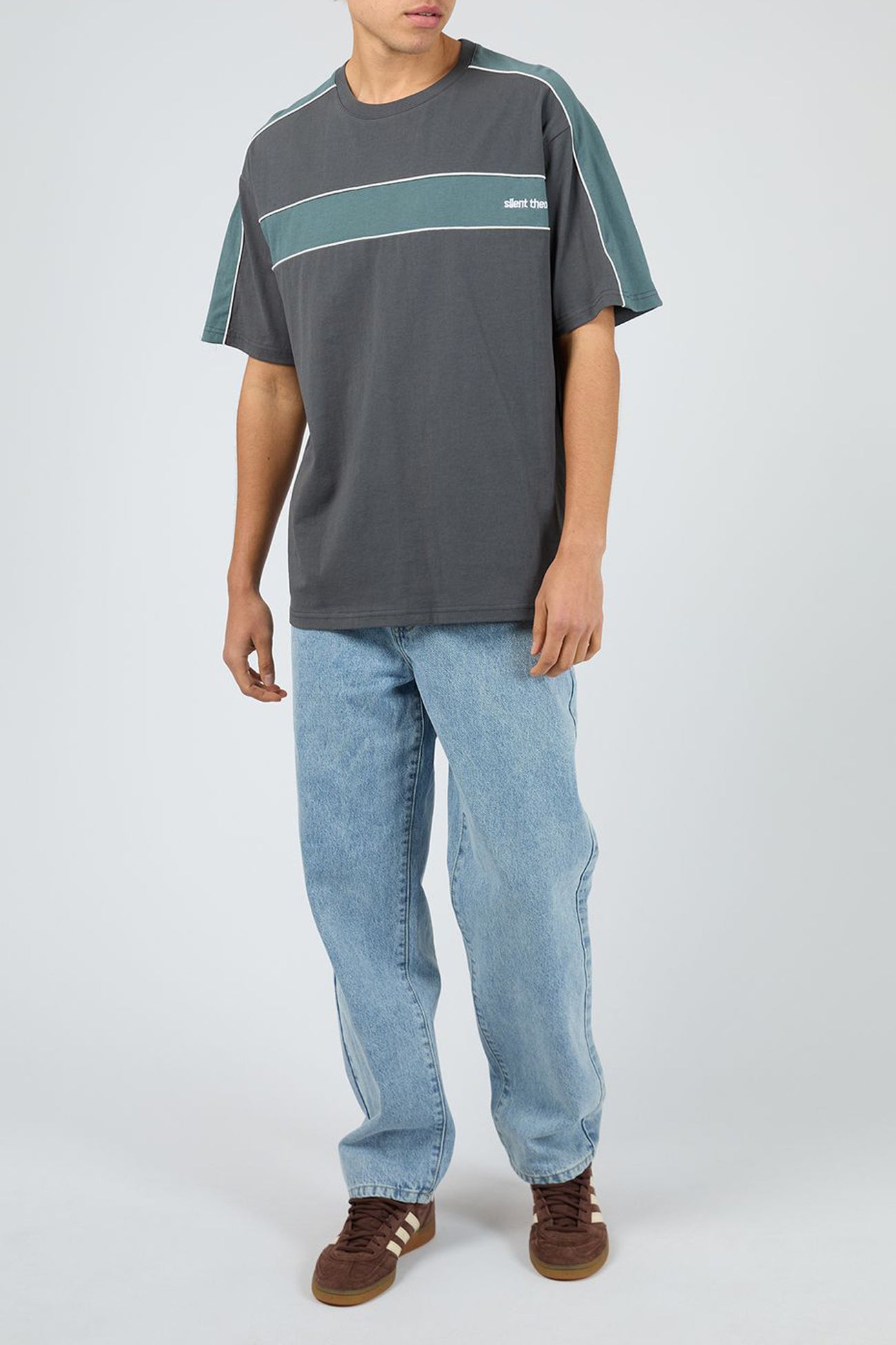 Cutback Panelled Tee Charcoal