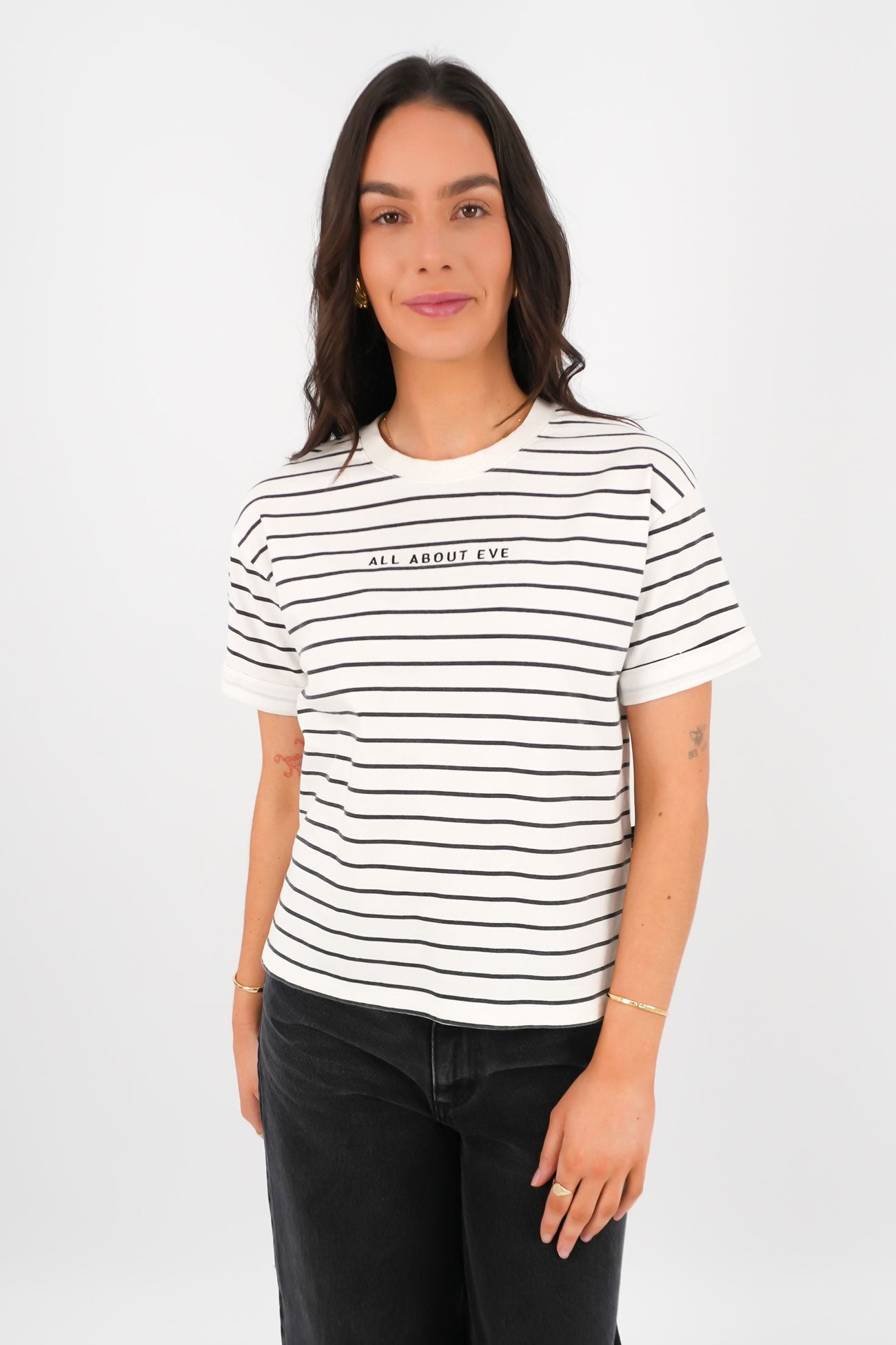 AAE Washed Stripe Tee Black