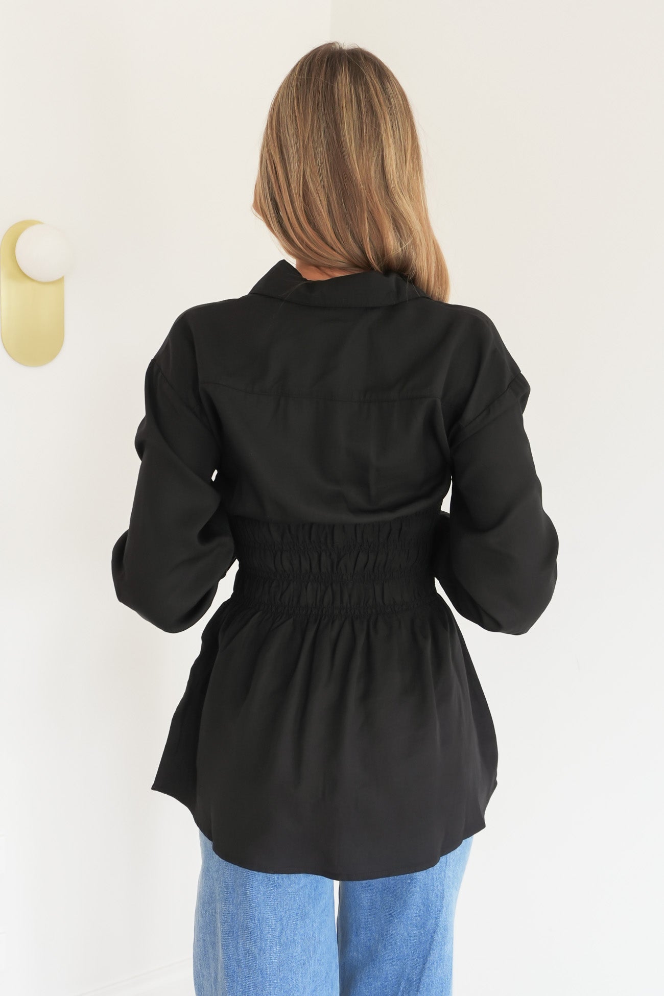 AAE Ruched Shirt Black