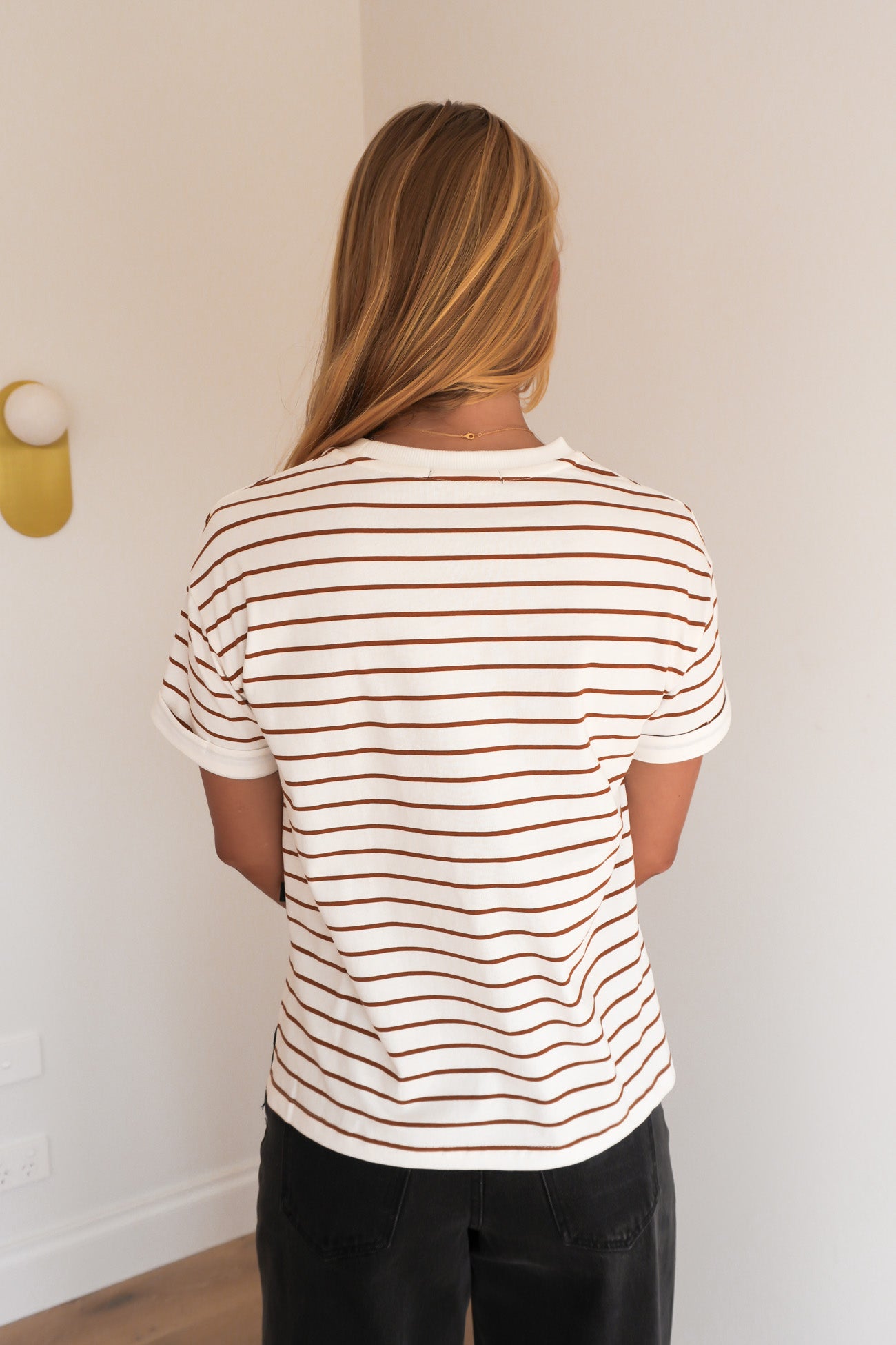 AAE Washed Stripe Tee Cinnamon