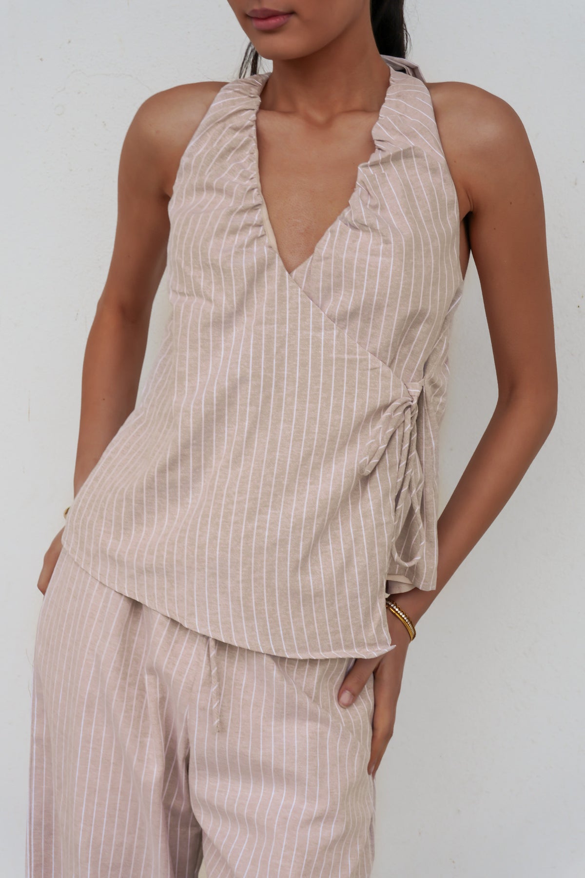 Abby Set Beige Stripe
