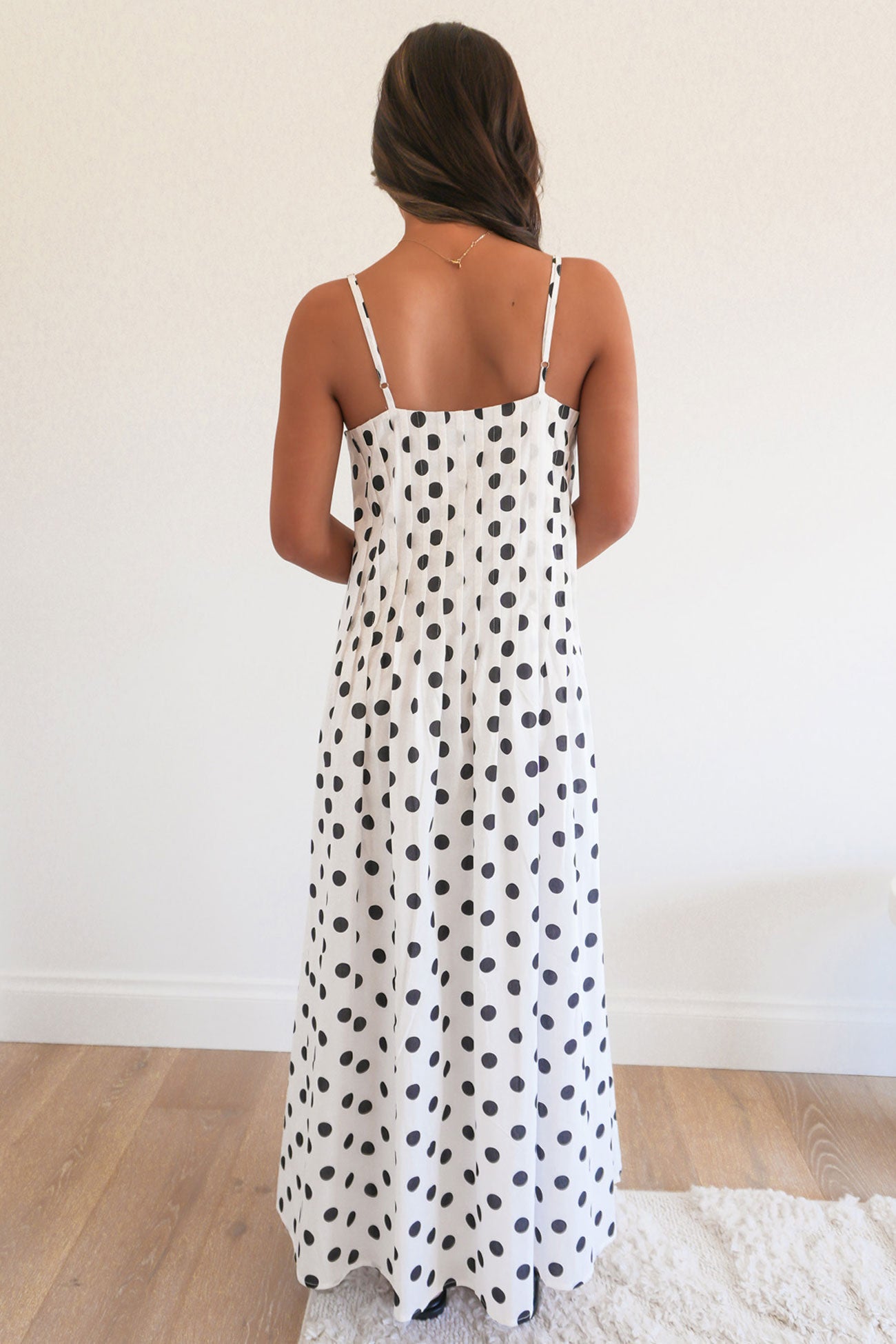 Abella Midi Dress White Polka Dot