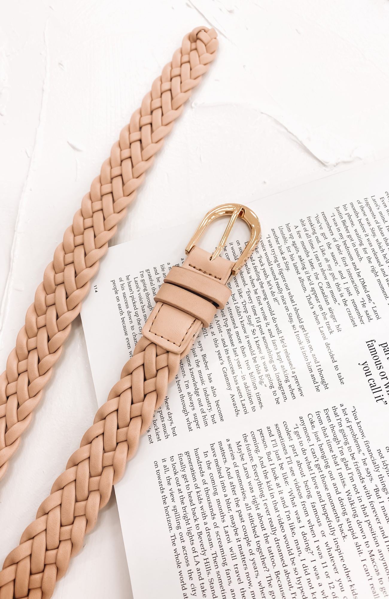 Paige Braided Belt Nude