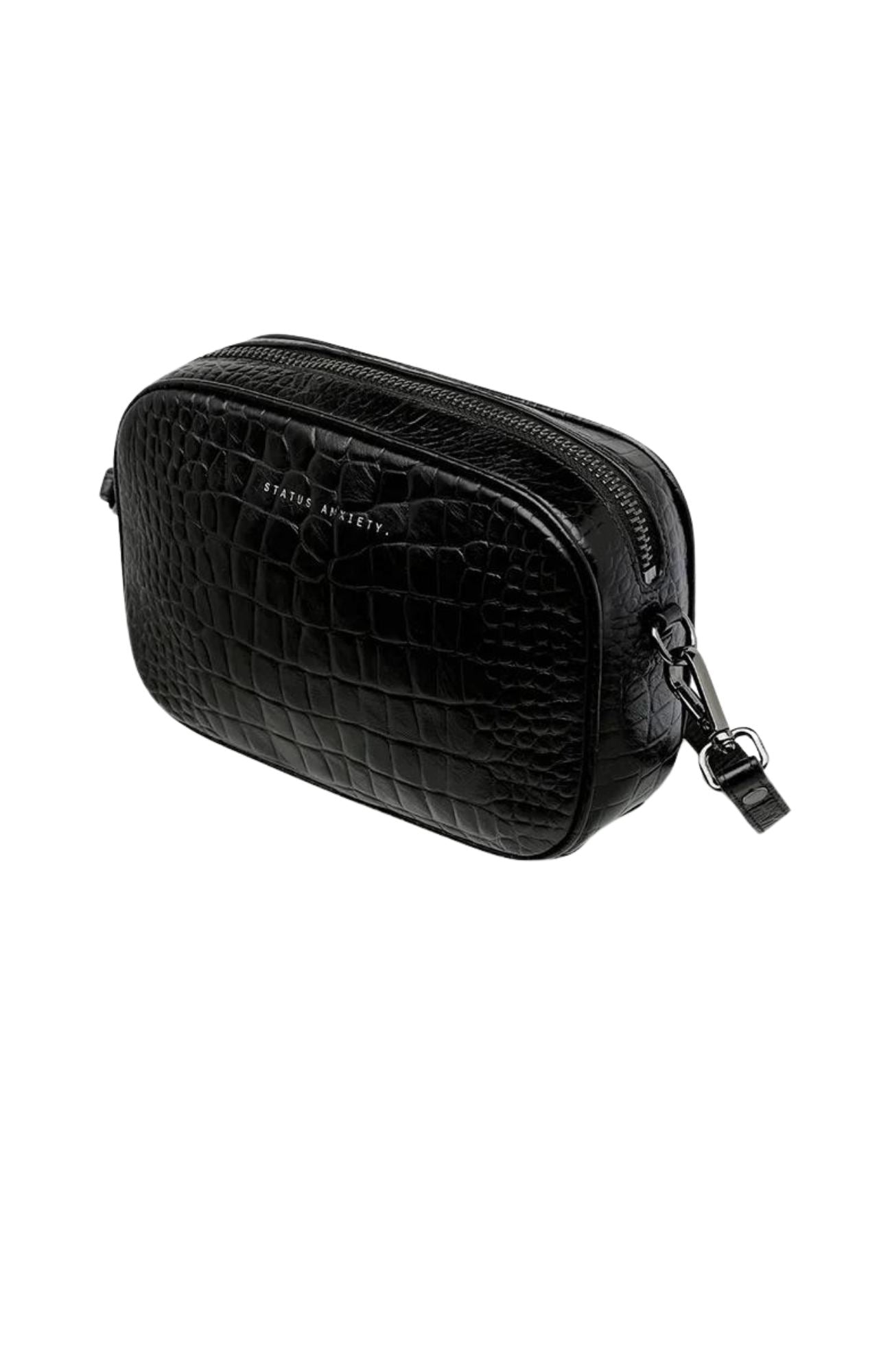 Plunder Bag Black Croc Emboss
