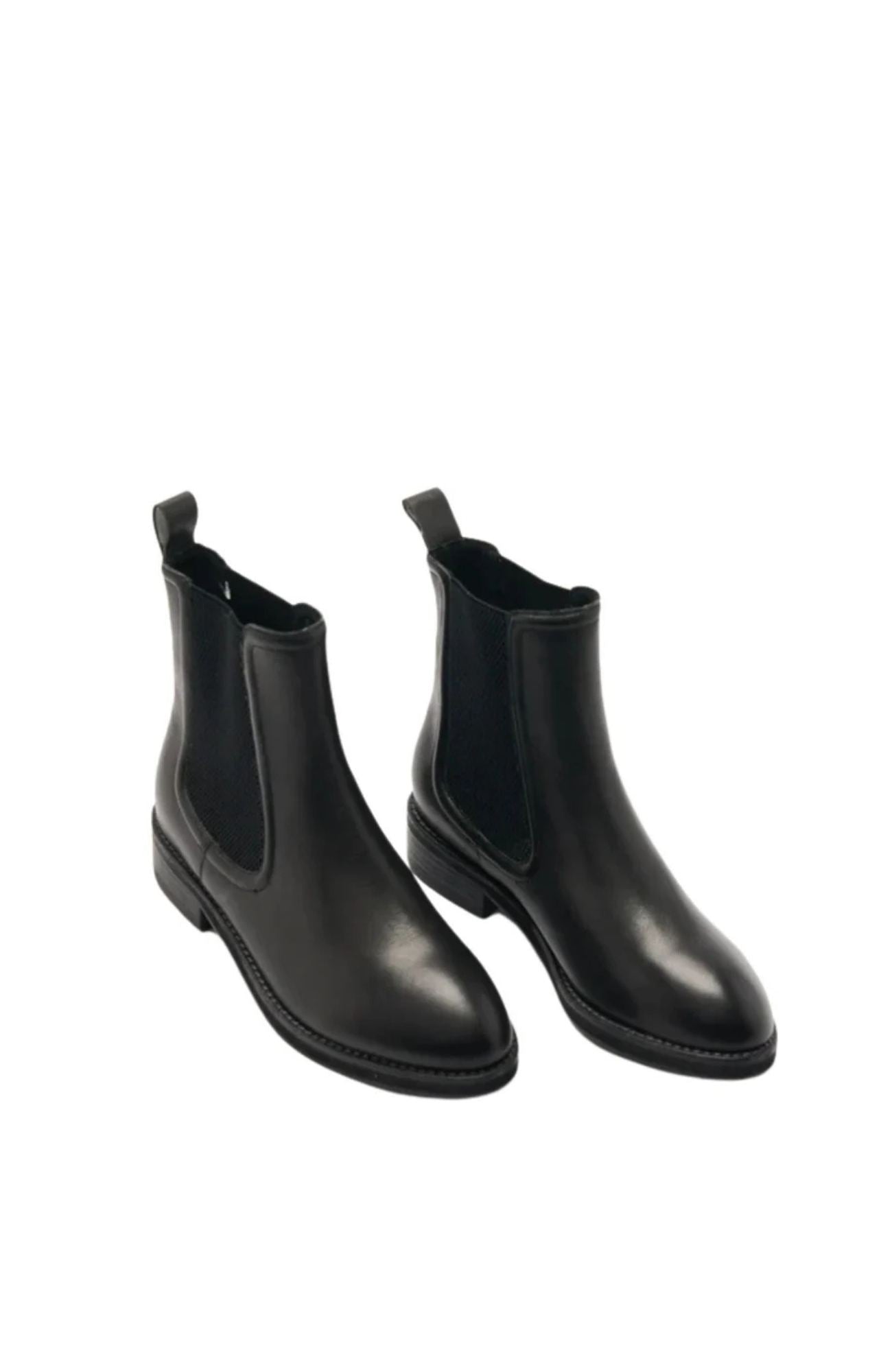 Cora Leather Boot Black