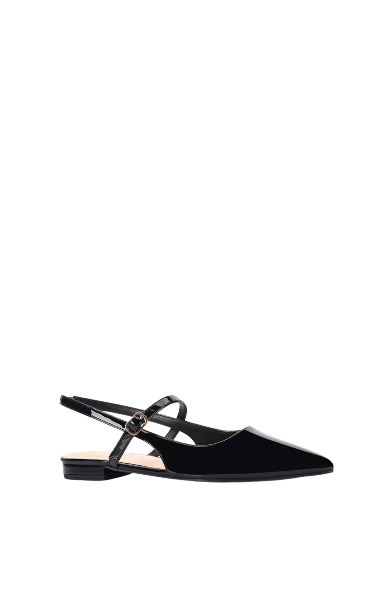 Hiatus Sling Back Flats Black Patent