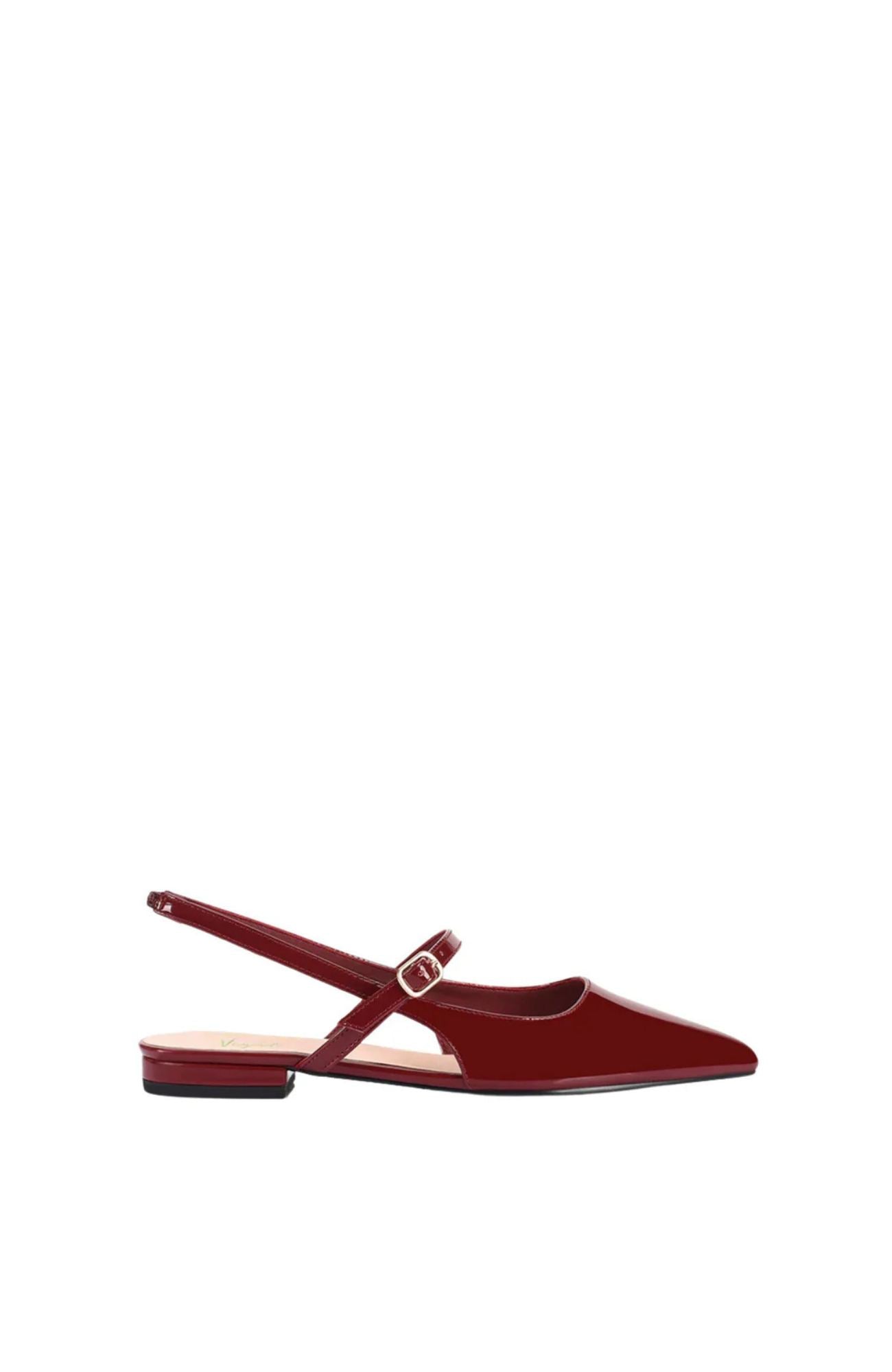 Hiatus Sling Back Flats Wine Patent