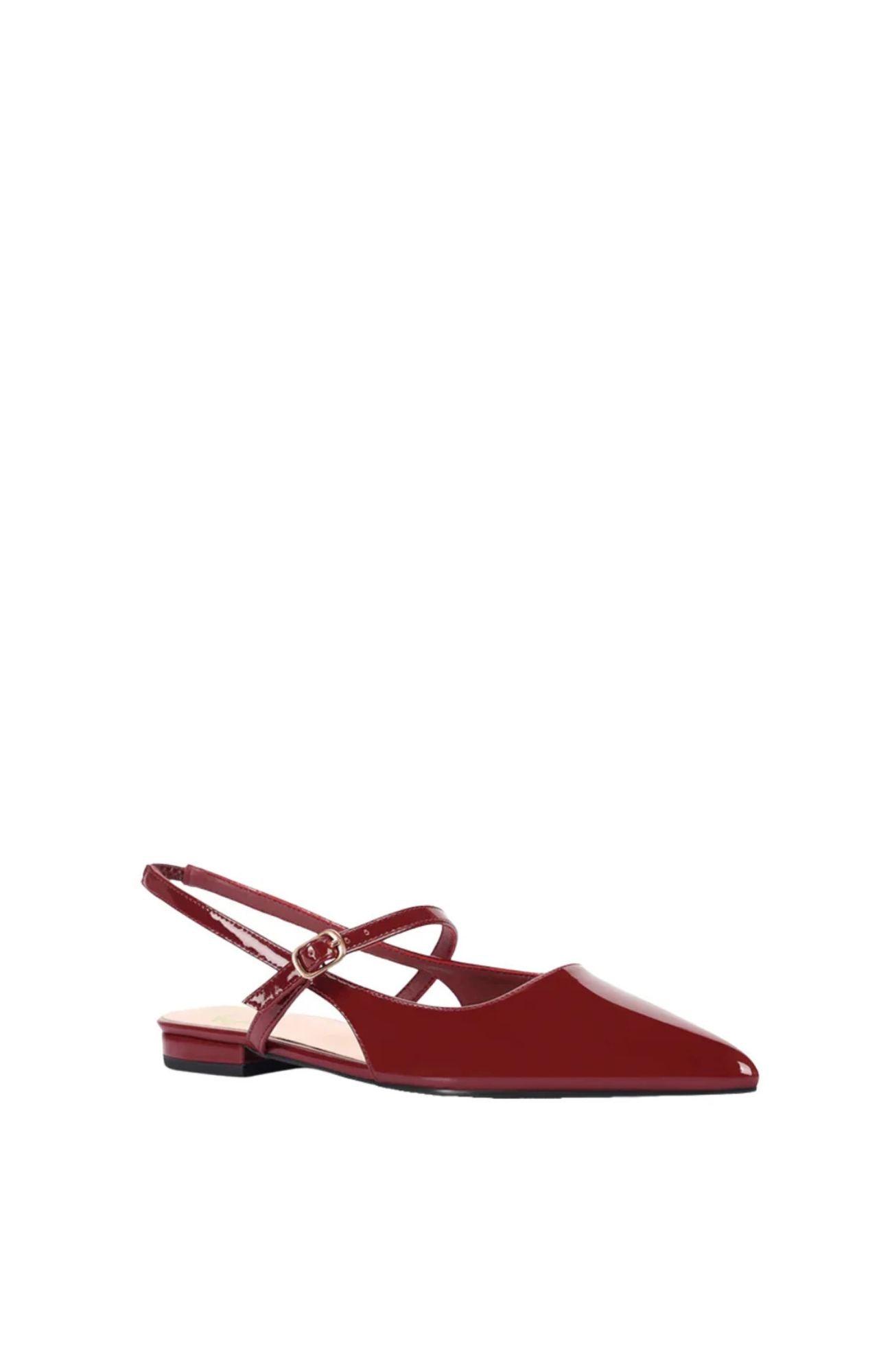 Hiatus Sling Back Flats Wine Patent