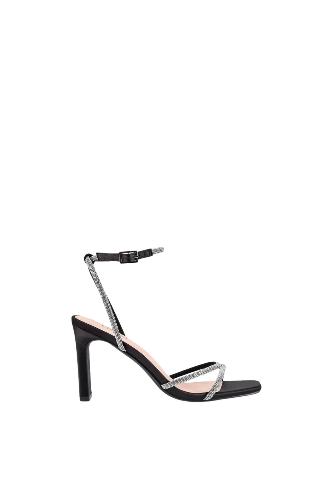 Kian Block Heel Black Satin