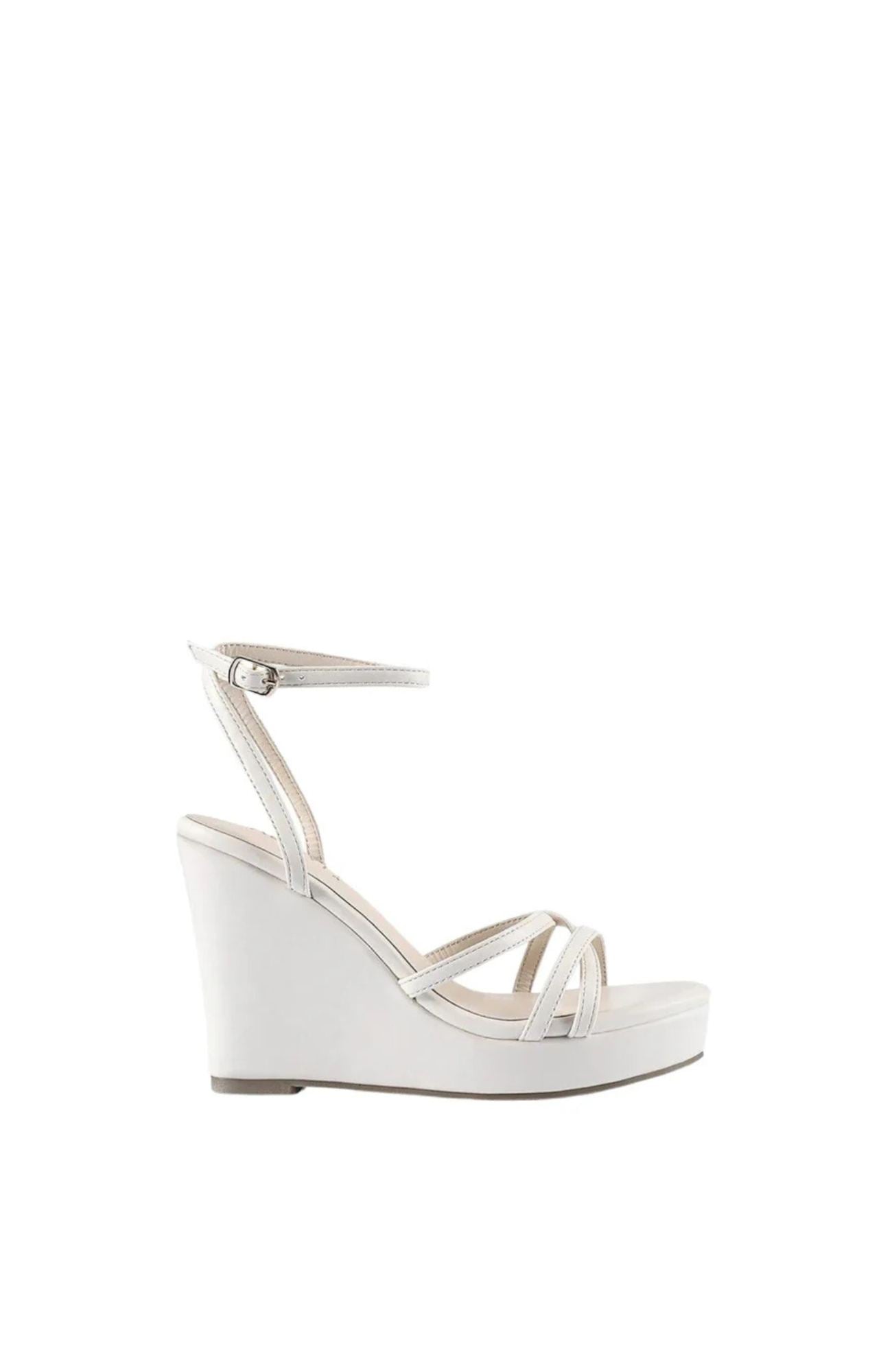Amore Strappy Wedges Bone Smooth